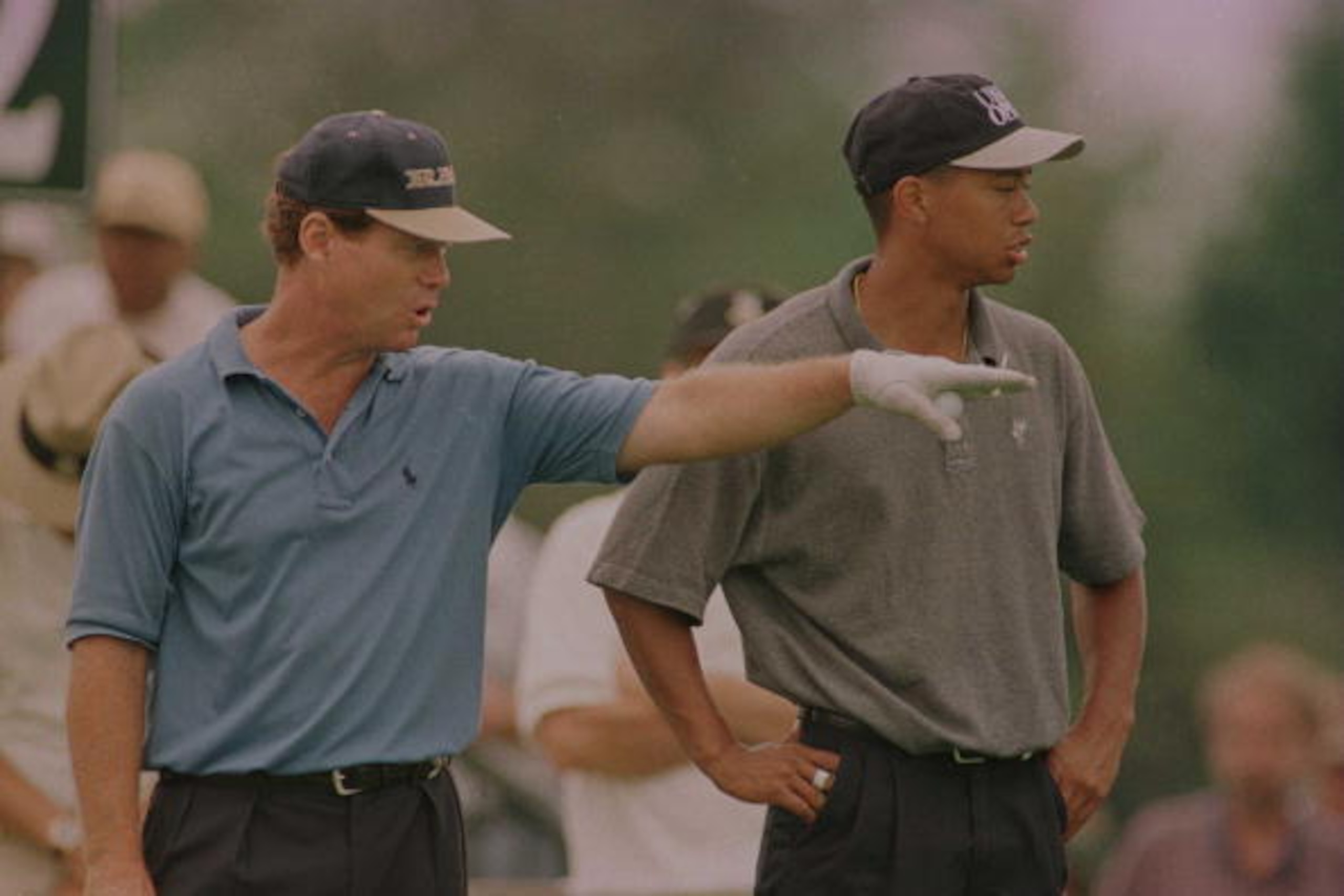 11 Jun 1996: Tom Watson gives a few pointers to Tiger Woods (right) during the practice round of the U.S. Open at Oakland Hills Country Club in Bloomfield Hills, Michigan. Mandatory Credit: J.D. Cuban/ALLSPORT 11 Jun 1996: Tom Watson gives a few pointers to Tiger Woods (right) during the practice round of the U.S. Open at Oakland Hills Country Club in Bloomfield Hills, Michigan. Mandatory Credit: J.D. Cuban/ALLSPORT