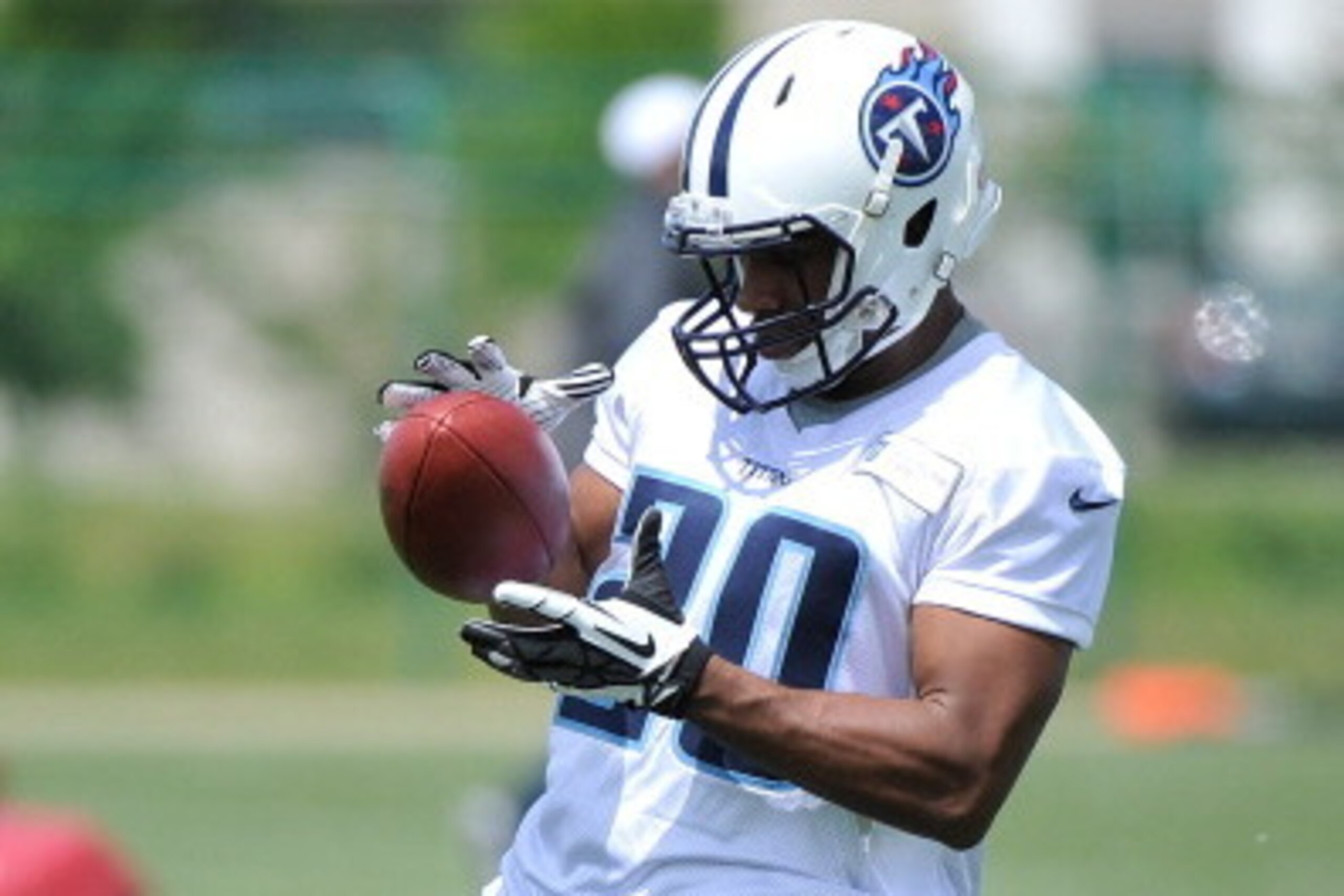 NASHVILLE, TN - MAY 16: Second round pick Bishop Sankey #20 works out during the Tennessee Titans rookie minicamp on May 16, 2014 in Nashville, Tennessee. (Photo by Frederick Breedon/Getty Images) NASHVILLE, TN - MAY 16: Second round pick Bishop Sankey #20 works out during the Tennessee Titans rookie minicamp on May 16, 2014 in Nashville, Tennessee. (Photo by Frederick Breedon/Getty Images)
