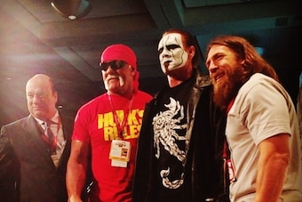 Paul Heyman, Hulk Hogan, Sting and Daniel Bryan at Comic-Con