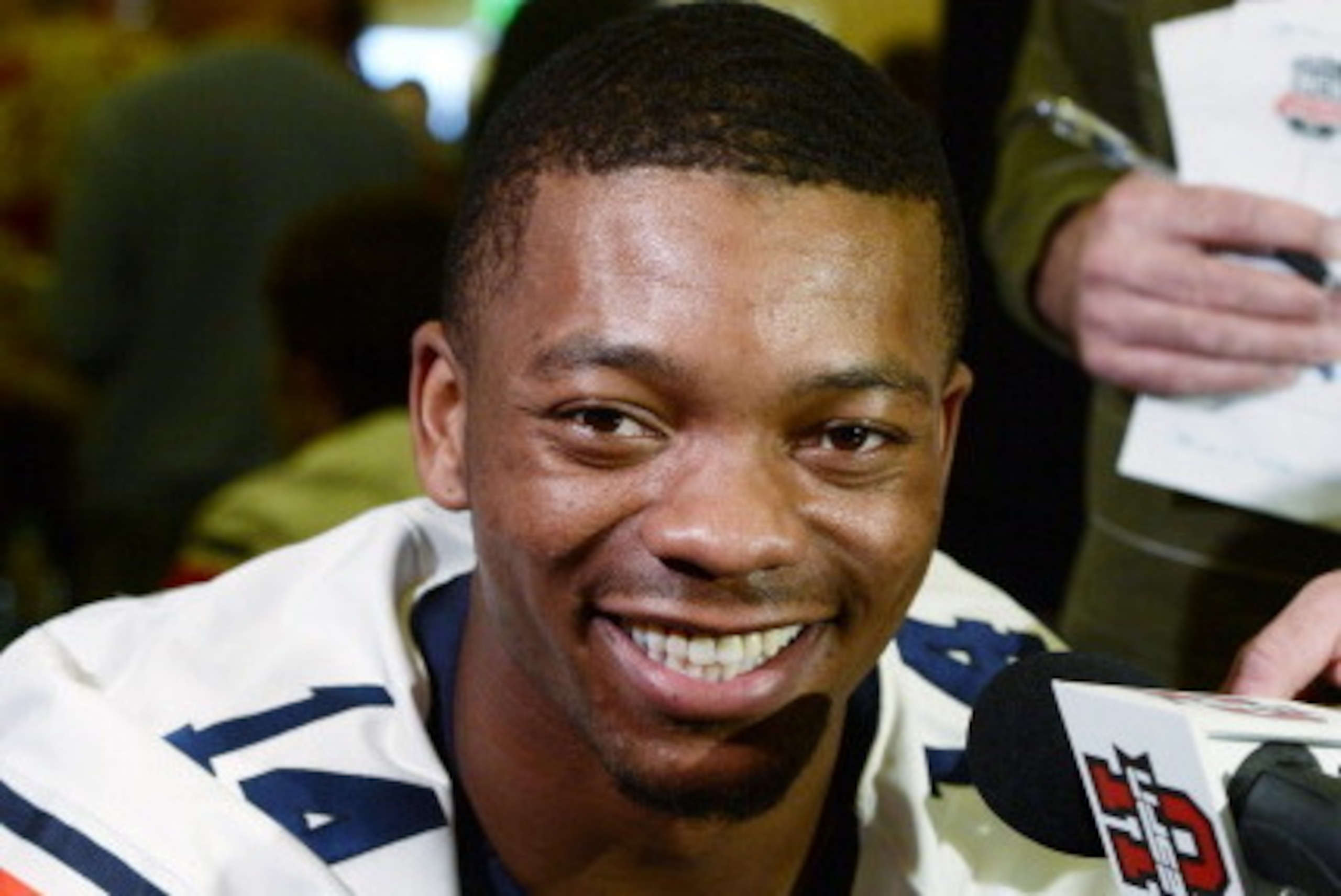 NEWPORT BEACH, CA - JANUARY 4:  Quarterback Nick Marshall #14 of the Auburn Tigers speaks during a Vizio BCS National Championship media day news conference January 4, 2014 in Newport Beach, California.  (Photo by Kevork Djansezian/Getty Images)