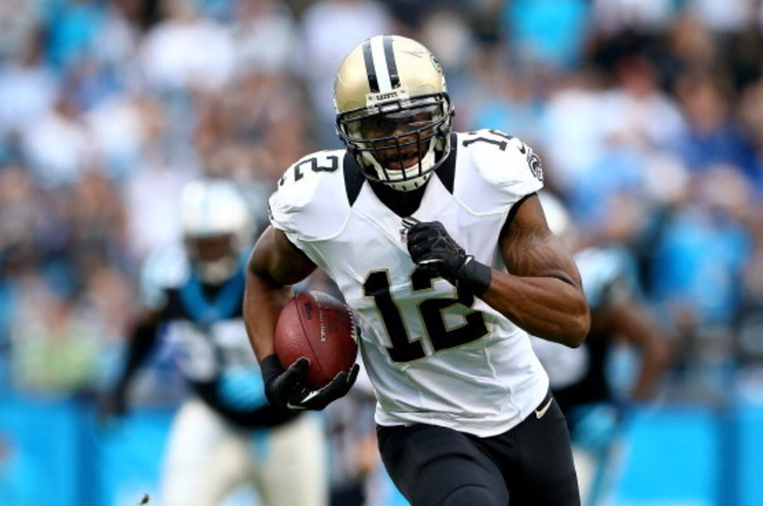 CHARLOTTE, NC - DECEMBER 22:  Marques Colston #12 of the New Orleans Saints during their game at Bank of America Stadium on December 22, 2013 in Charlotte, North Carolina.  (Photo by Streeter Lecka/Getty Images)