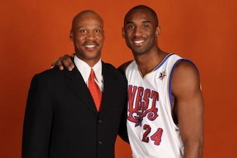 NEW ORLEANS - FEBRUARY 17:  Head Coach Byron Scott and Kobe Bryant #24 of the Western Conference All-Stars poses during the 2008 All-Star Game at the New Orleans Arena February 17, 2008 in New Orleans, Louisiana.  NOTE TO USER:User expressly acknowledges