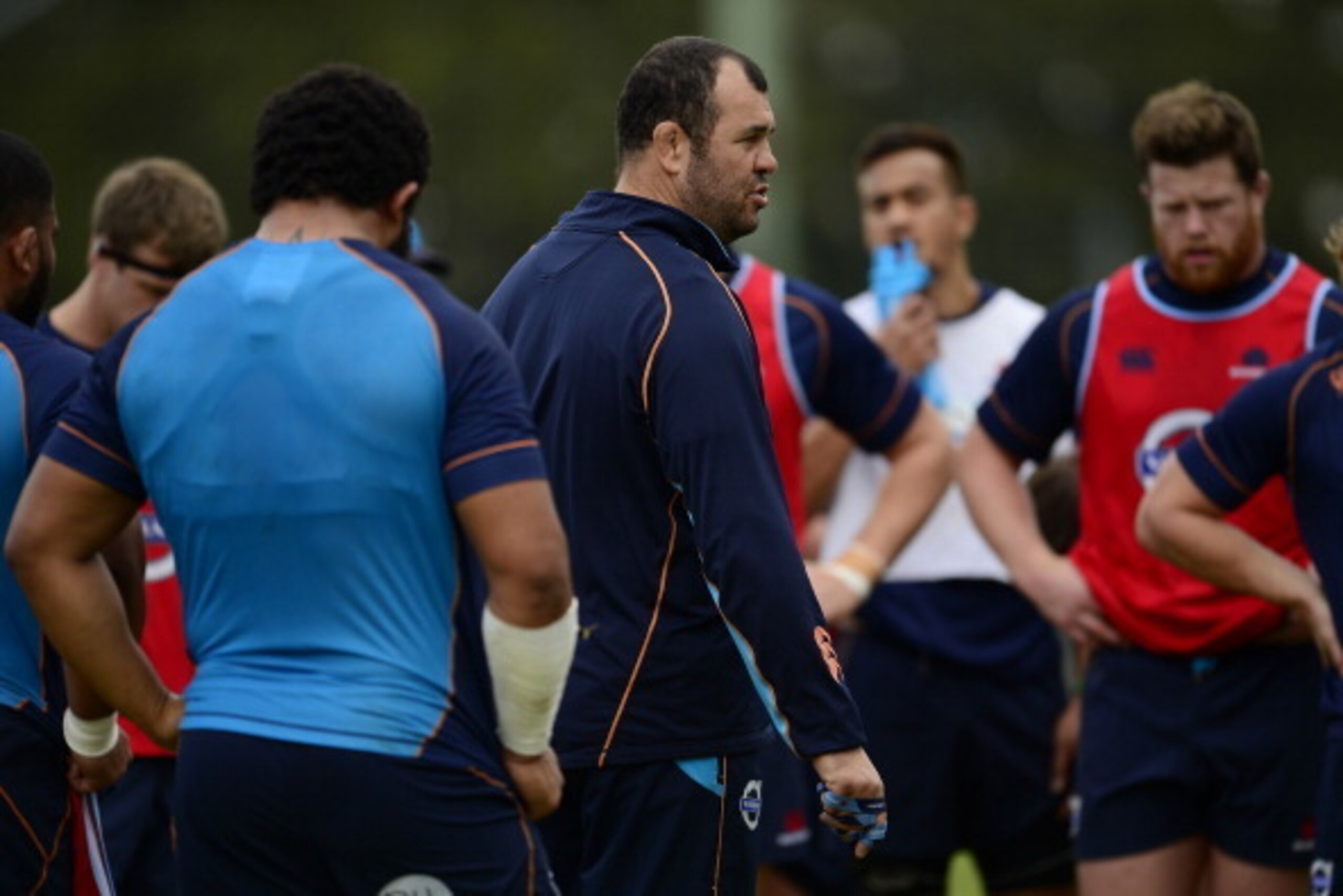 SYDNEY, AUSTRALIA - JULY 24:  Waratahs coach Michael Cheika speaks to players during a Waratahs Super Rugby training session at Kippax Lake on July 24, 2014 in Sydney, Australia.  (Photo by Brett Hemmings/Getty Images)