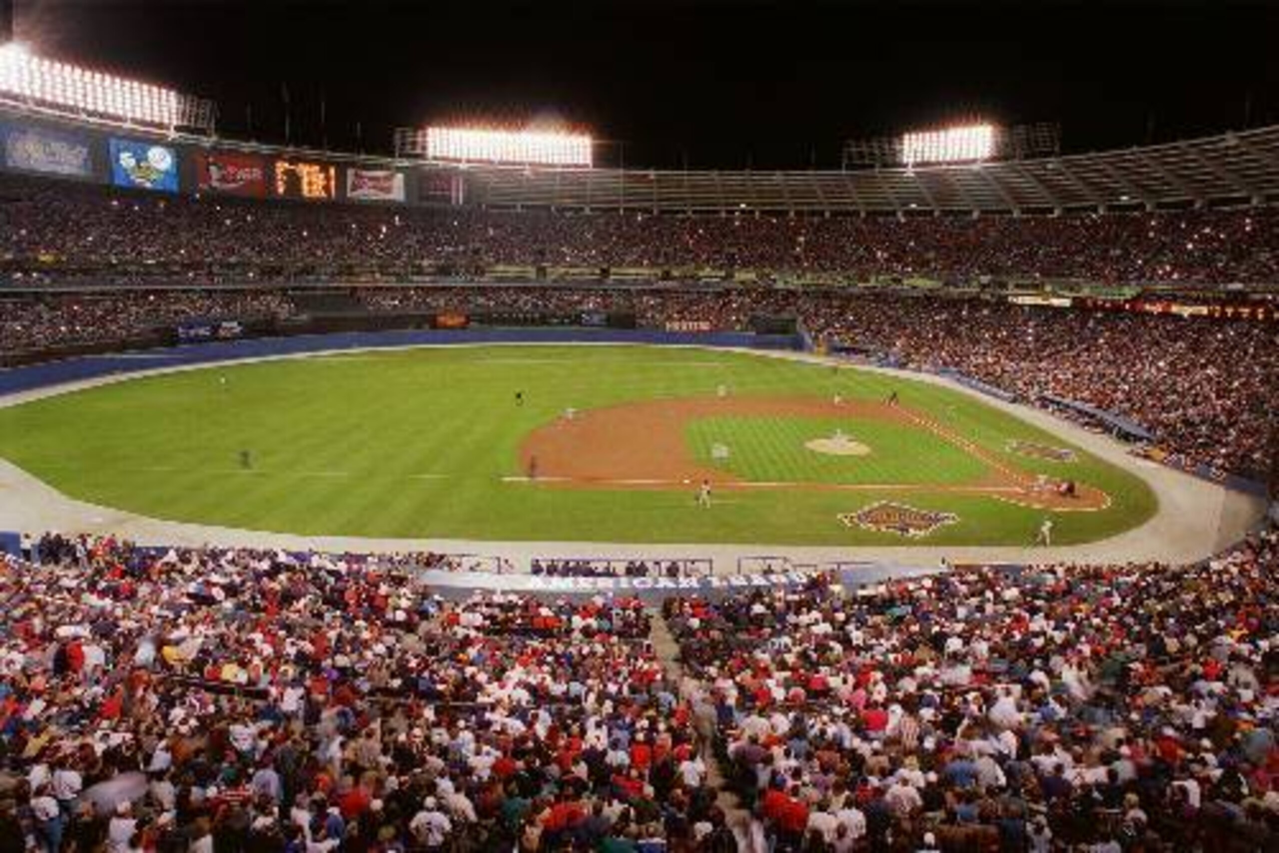 A photo from the 1996 World Series at Atlanta-Fulton County Stadium.