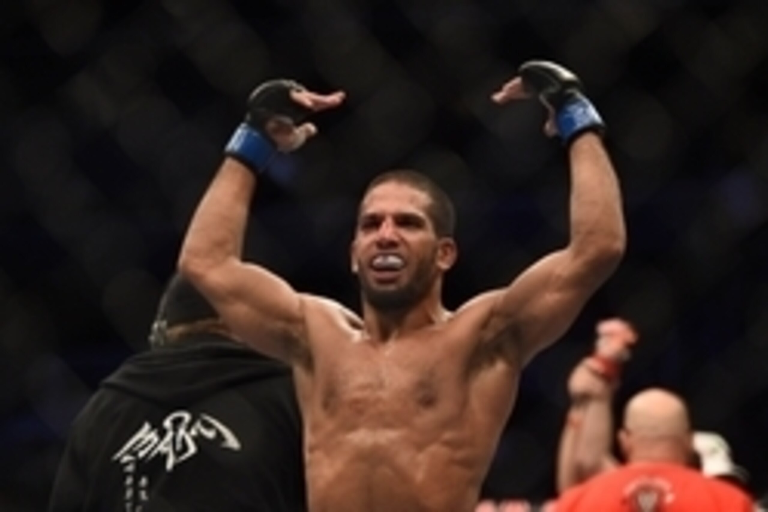July 26, 2014; San Jose, CA, USA; Noad Lahat (blue gloves) defeats Steven Siler following the featherweight bout of the FOX UFC Saturday at SAP Center. Mandatory Credit: Kyle Terada-USA TODAY Sports