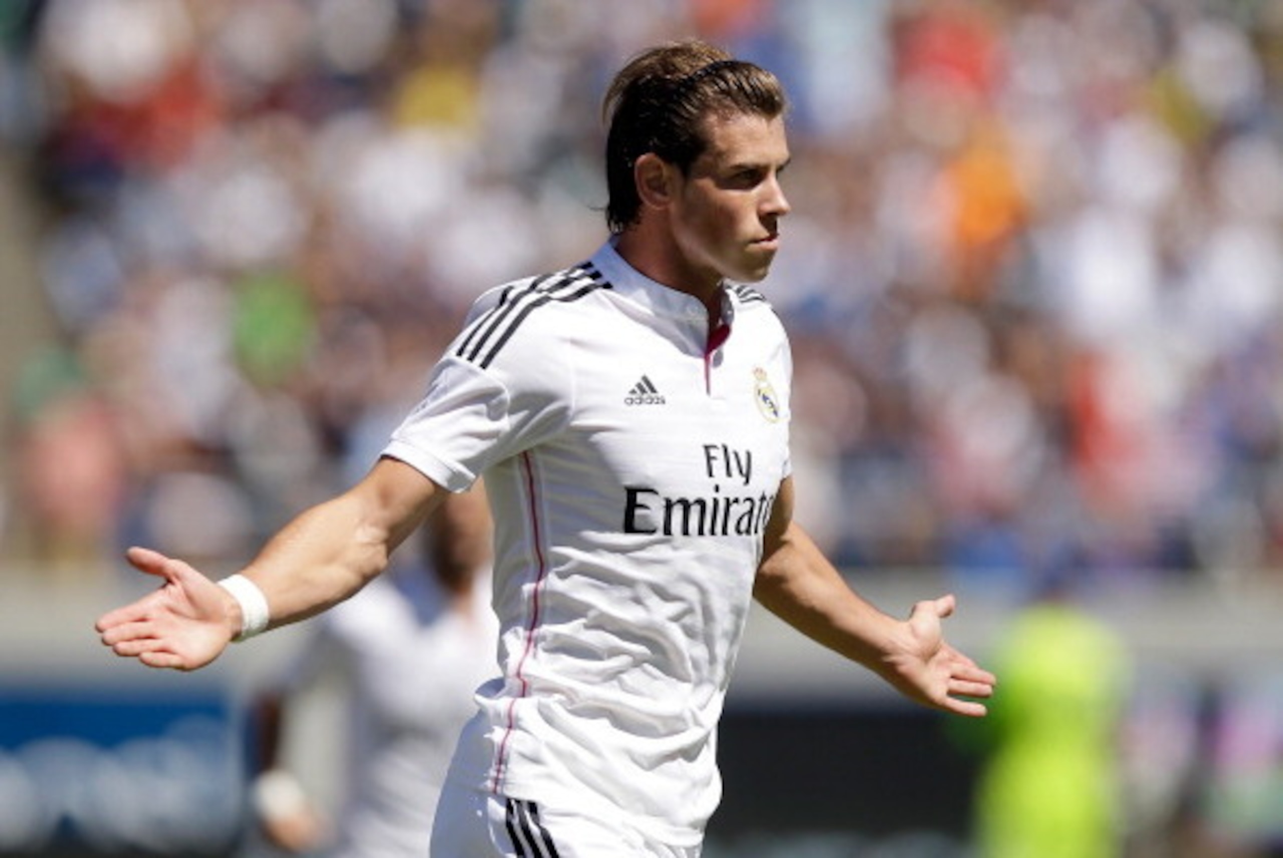BERKELEY, CA - JULY 26:  Gareth Bale #11 of Real Madrid celebrates after he scored a goal in the first half of their match against FC Internazionale in the International Champions Cup 2014 at California Memorial Stadium on July 26, 2014 in Berkeley, Calif