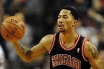 Nov 22, 2013; Portland, OR, USA; Chicago Bulls point guard Derrick Rose (1) brings the ball up the court during the third quarter of the game against the Portland Trail Blazers at the Moda Center. The Blazers won the game 98-95. Mandatory Credit: Steve Dy