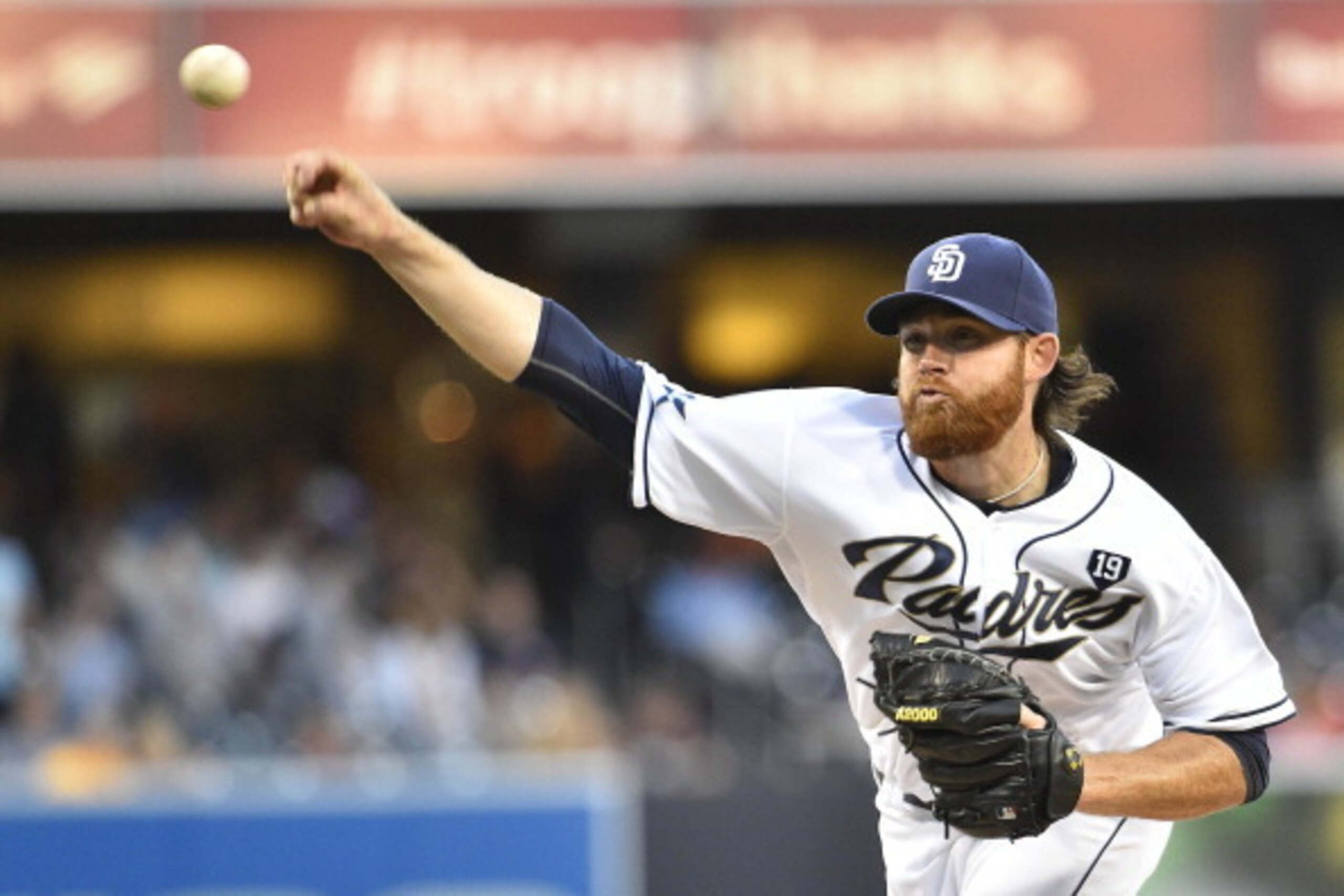 SAN DIEGO, CA - JULY 18:  Ian Kennedy #22 of the San Diego Padres pitches during the first inning of a baseball game against the New York Mets at Petco Park July 18, 2014 in San Diego, California.  (Photo by Denis Poroy/Getty Images)