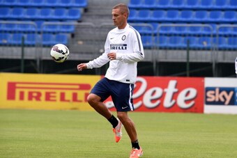 COMO, ITALY - JULY 04:  Nemanja Vidic is seen during an FC Internazionale Milano training session at Appiano Gentile on July 4, 2014 in Como, Italy..  (Photo by Claudio Villa/Getty Images)