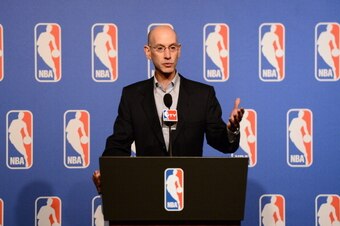 LAS VEGAS, NV - JULY 15: NBA Commissioner Adam Silver speaks at a press conference during the NBA Summer League on July 15, 2014 at the Wynn Hotel in Las Vegas, Nevada. NOTE TO USER: User expressly acknowledges and agrees that, by downloading and/or using