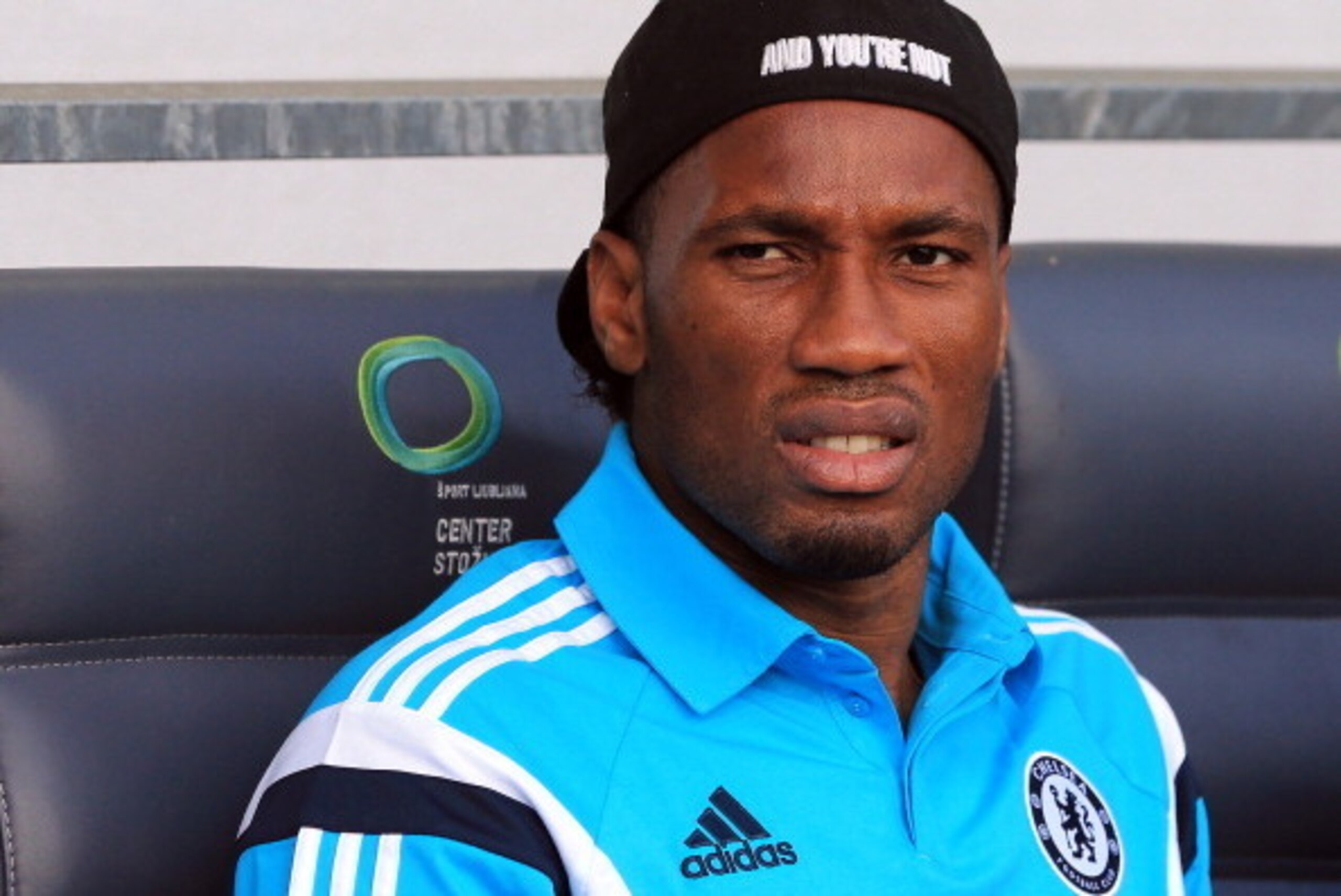 LJUBLJANA, SLOVENIA - JULY 27: Didier Drogba of FC Chelsea looks on prior the Pre Season Friendly  match between FC Olimpija Ljubljana and FC Chelsea at Stozice stadium in Ljubljana, Slovenia on Sunday, July 27, 2014. (Photo by Srdjan Stevanovic/Getty Ima