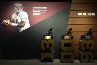 FSU now has a wall to honor its Heisman winners: Jameis Winston, Chris Weinke and Charlie Ward.