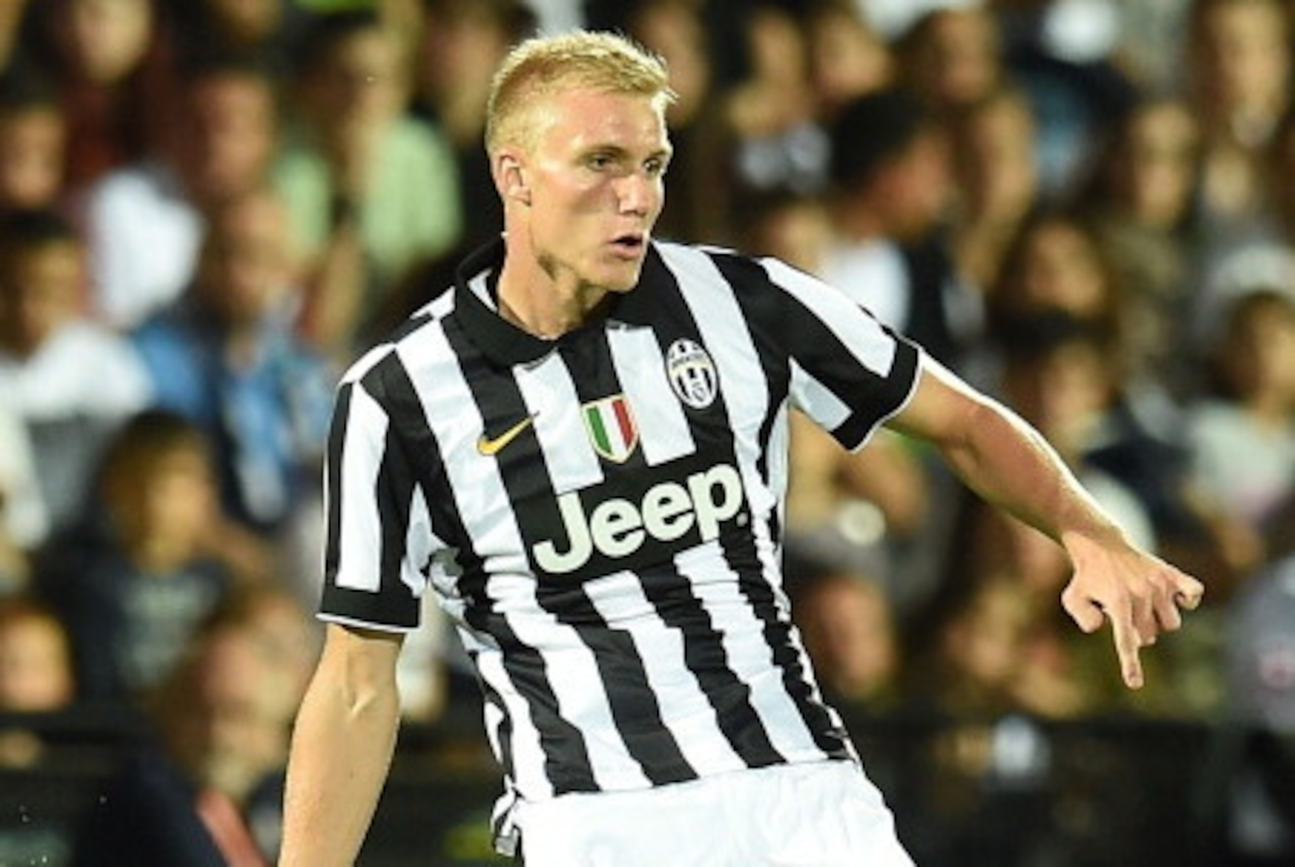 CESENA, ITALY - JULY 30:  Frederik Sorensen of Juventus in action during the pre-season friendly match between AC Cesena and Juventus FC at Dino Manuzzi Stadium on July 30, 2014 in Cesena, Italy.  (Photo by Giuseppe Bellini/Getty Images)