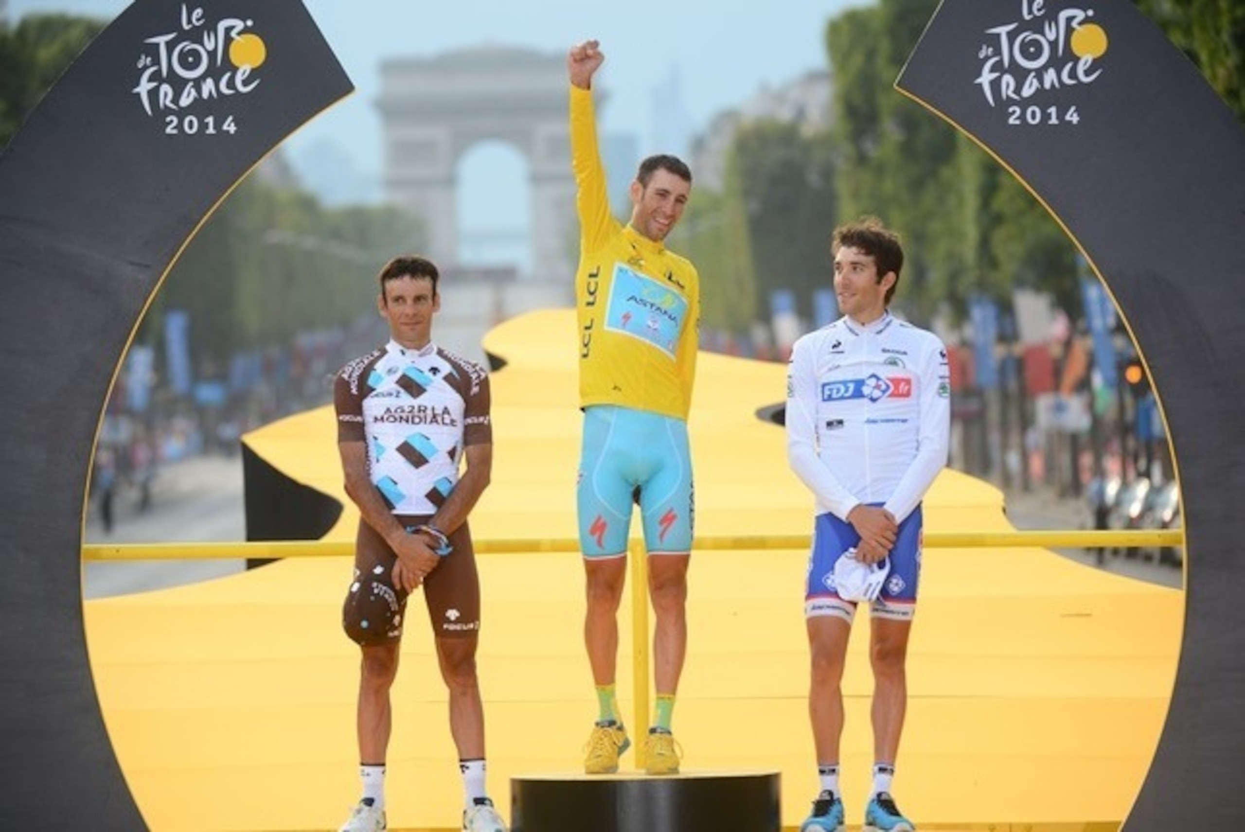 The 2014 Tour de France podium was made up of men from a couple of cycling's "old-world" nations, France and Italy. The latter being the home to overall victor Vincenzo Nibali of Astana.