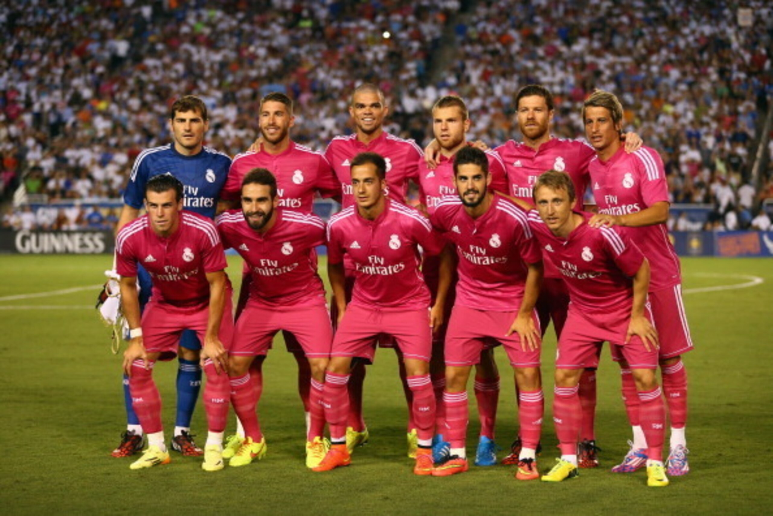 DALLAS, TX - JULY 29:  Real Madrid poses for a phot before a Guinness International Champions Cup 2014 game at Cotton Bowl on July 29, 2014 in Dallas, Texas.  (Photo by Ronald Martinez/Getty Images)