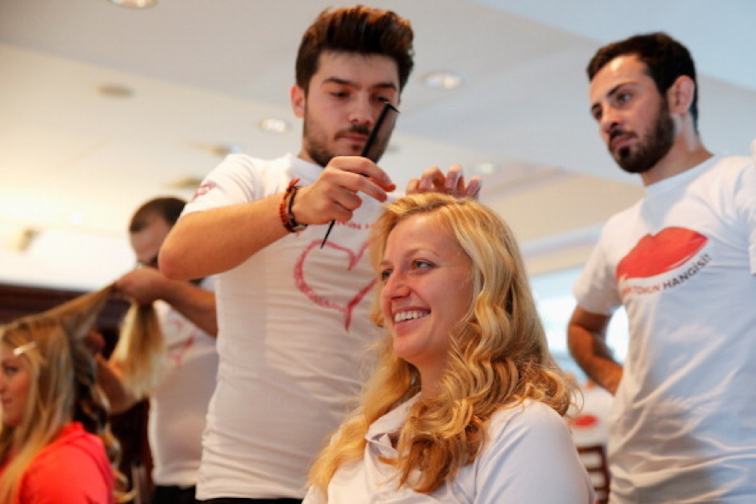 ISTANBUL, TURKEY - OCTOBER 20:  Petra Kvitova of Czech Republic attends the Oriflame Style Suite has her hair done during the previews of the TEB BNP Paribas WTA Championships at the Renaissance Polat Istanbul Hotel on October 20, 2013 in Istanbul, Turkey