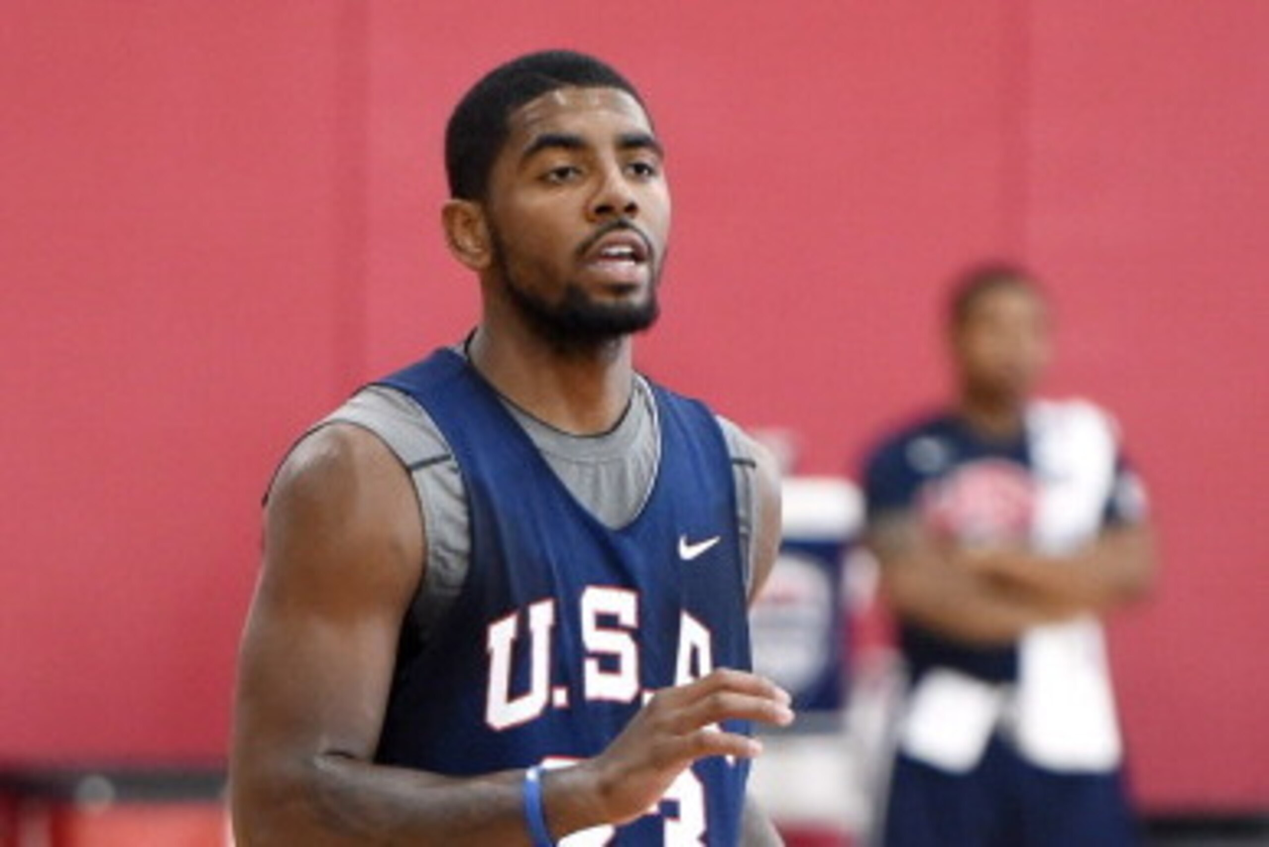 LAS VEGAS, NV - JULY 30:  Kyrie Irving #23 of the 2014 USA Basketball Men's National Team brings the ball up the court during a practice session at the Mendenhall Center on July 30, 2014 in Las Vegas, Nevada.  (Photo by Ethan Miller/Getty Images)