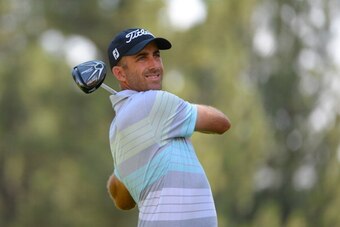 RENO, NV - AUGUST 01:  Geoff Ogilvy of Australia makes a tee shot on the ninth hole during the second round of the Barracuda Championship at the Montreux Golf and Country Club on August 1, 2014 in Reno, Nevada.  (Photo by Robert Laberge/Getty Images)