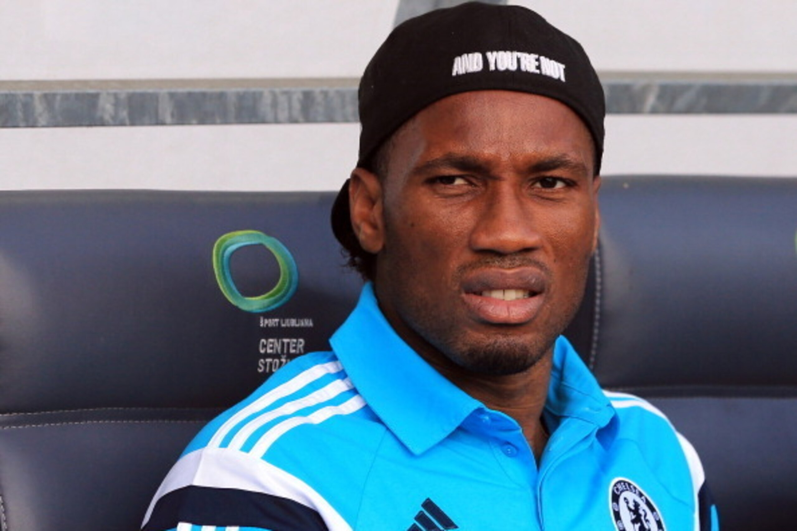 LJUBLJANA, SLOVENIA - JULY 27: Didier Drogba of FC Chelsea looks on prior the Pre Season Friendly  match between FC Olimpija Ljubljana and FC Chelsea at Stozice stadium in Ljubljana, Slovenia on Sunday, July 27, 2014. (Photo by Srdjan Stevanovic/Getty Ima