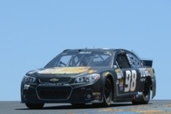 Jun 22, 2014; Sonoma, CA, USA; Sprint Cup Series driver Josh Wise (98) races through turn 3a during the Toyota/Save Mart 350 at Sonoma Raceway. Mandatory Credit: Kyle Terada-USA TODAY Sports