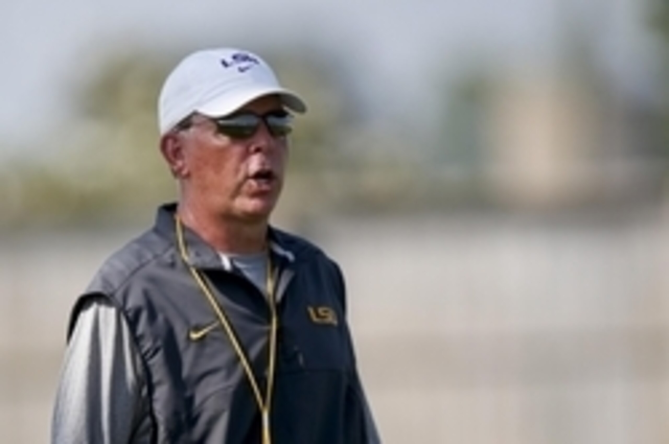 Aug 8, 2013; Baton Rouge, LA, USA; LSU Tigers offensive coordinator Cam Cameron during a fall practice at the McClendon Practice Facility. Mandatory Credit: Derick E. Hingle-USA TODAY Sports