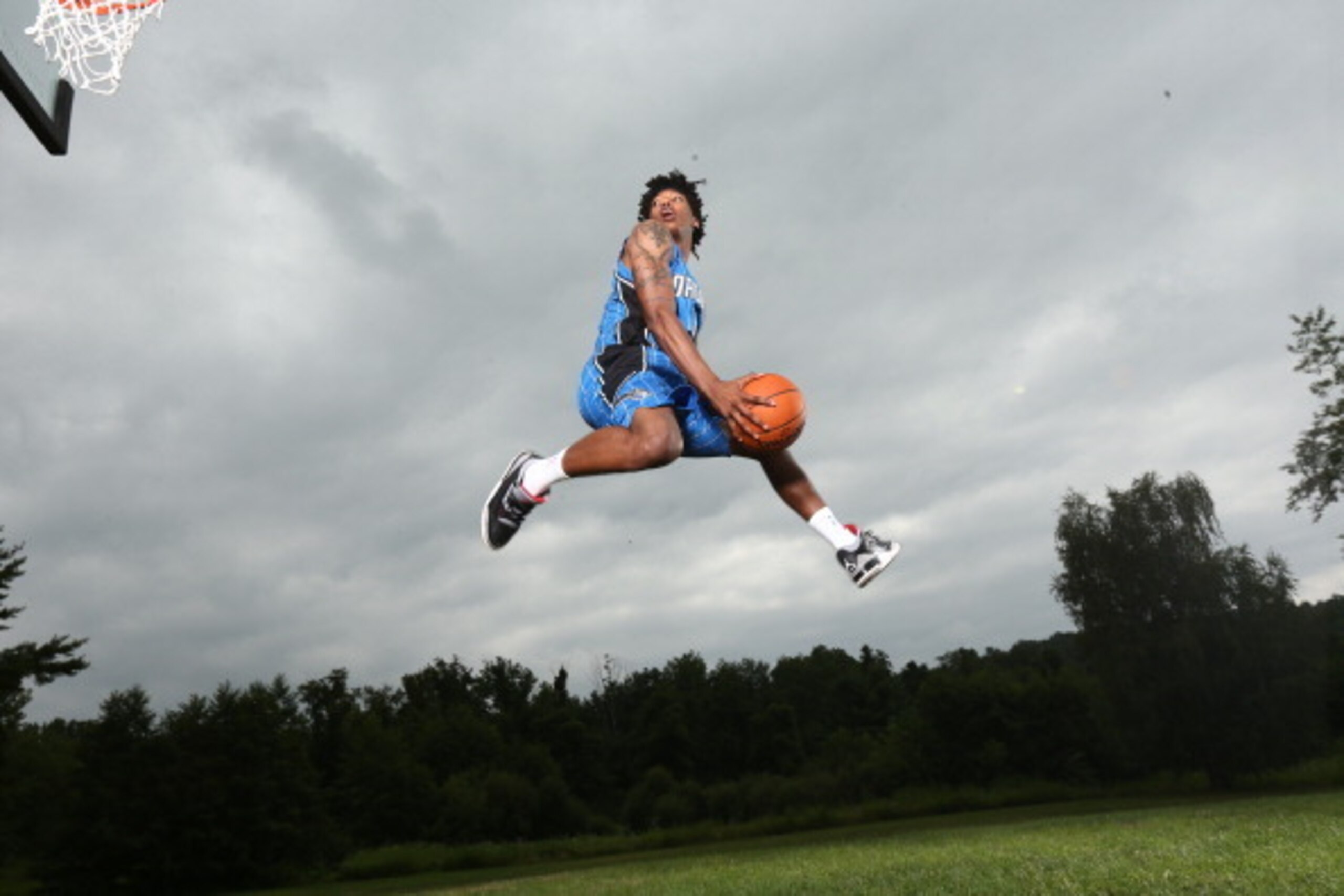 TARRYTOWN, NY - AUGUST 3: Elfrid Payton #4 of the Orlando Magic poses for a portrait during the 2014 NBA rookie photo shoot on August 3, 2014 at the Madison Square Garden Training Facility in Tarrytown, New York. NOTE TO USER: User expressly acknowledges TARRYTOWN, NY - AUGUST 3: Elfrid Payton #4 of the Orlando Magic poses for a portrait during the 2014 NBA rookie photo shoot on August 3, 2014 at the Madison Square Garden Training Facility in Tarrytown, New York. NOTE TO USER: User expressly acknowledges