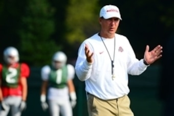Aug 19, 2013; Columbus, OH, USA; Ohio State Buckeyes head coach Urban Meyer during practice at Ackerman Road Field. Mandatory Credit: Andrew Weber-USA TODAY Sports