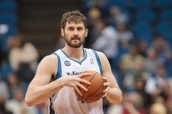 Apr 8, 2014; Minneapolis, MN, USA; Minnesota Timberwolves forward Kevin Love (42) grabs the ball pre game at Target Center. Mandatory Credit: Brad Rempel-USA TODAY Sports