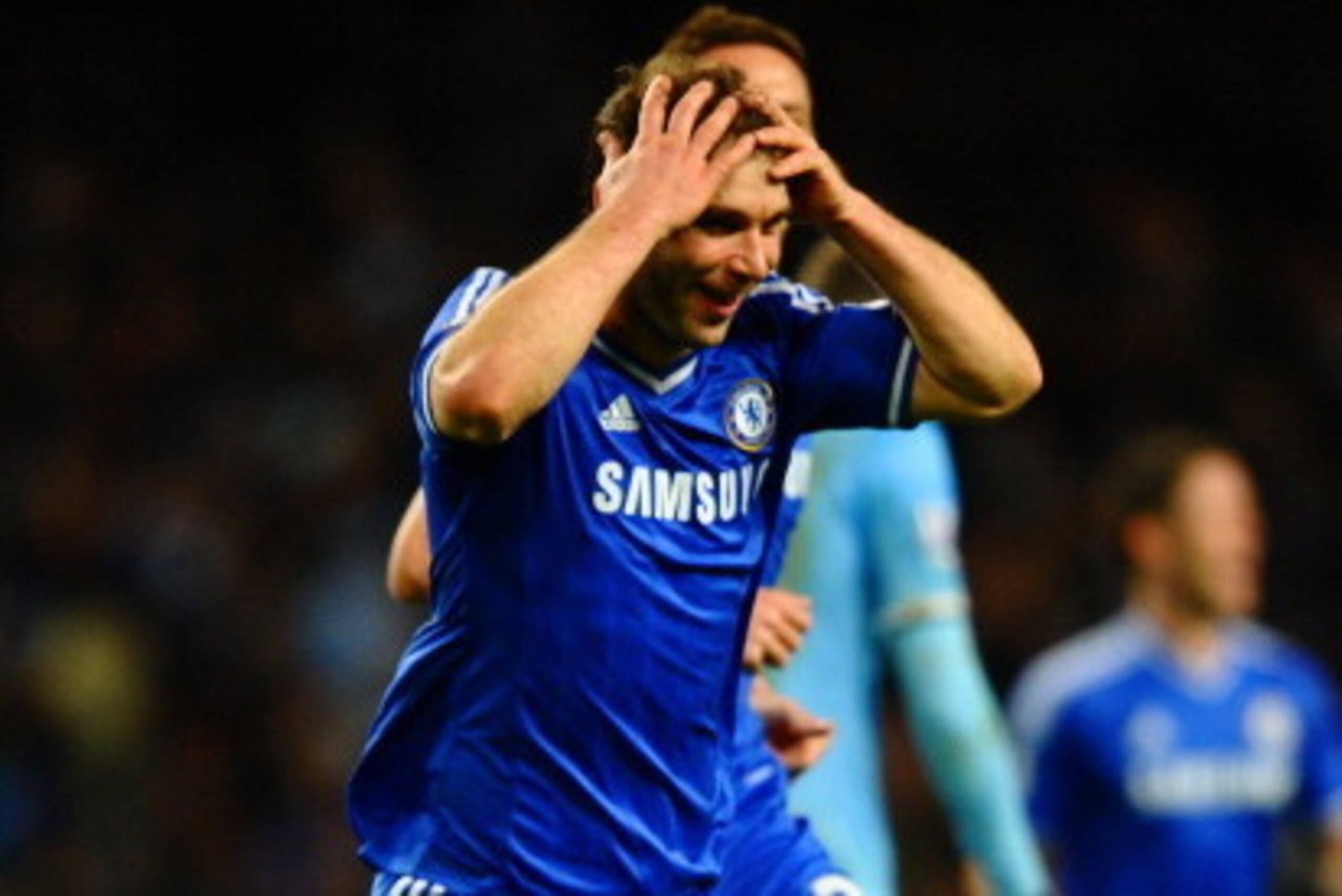 MANCHESTER, ENGLAND - FEBRUARY 03:  Branislav Ivanovic of Chelsea celebrates scoring their first goal during the Barclays Premier League match between Manchester City and Chelsea at Etihad Stadium on February 3, 2014 in Manchester, England.  (Photo by Lau