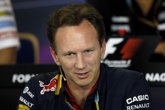 BUDAPEST, HUNGARY - JULY 25:  Infiniti Red Bull Racing Team Principal Christian Horner speaks during a press conference after practice ahead of the Hungarian Formula One Grand Prix at Hungaroring on July 25, 2014 in Budapest, Hungary.  (Photo by Drew Gibs