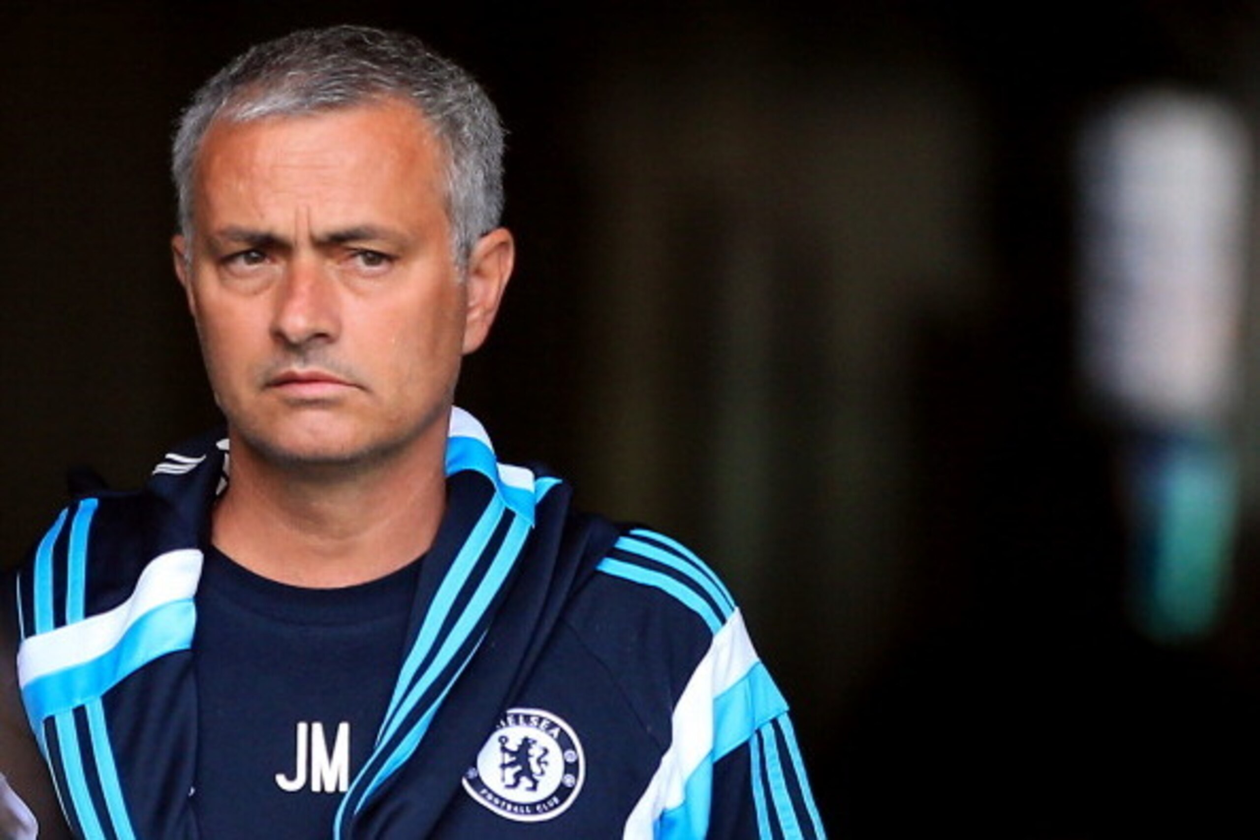 LJUBLJANA, SLOVENIA - JULY 27: Team manager of Chelsea Jose Mourinho looks on prior the Pre Season Friendly match between FC Olimpija Ljubljana and Chelsea at Stozice stadium in Ljubljana, Slovenia on Sunday, July 27, 2014. (Photo by Srdjan Stevanovic/Get