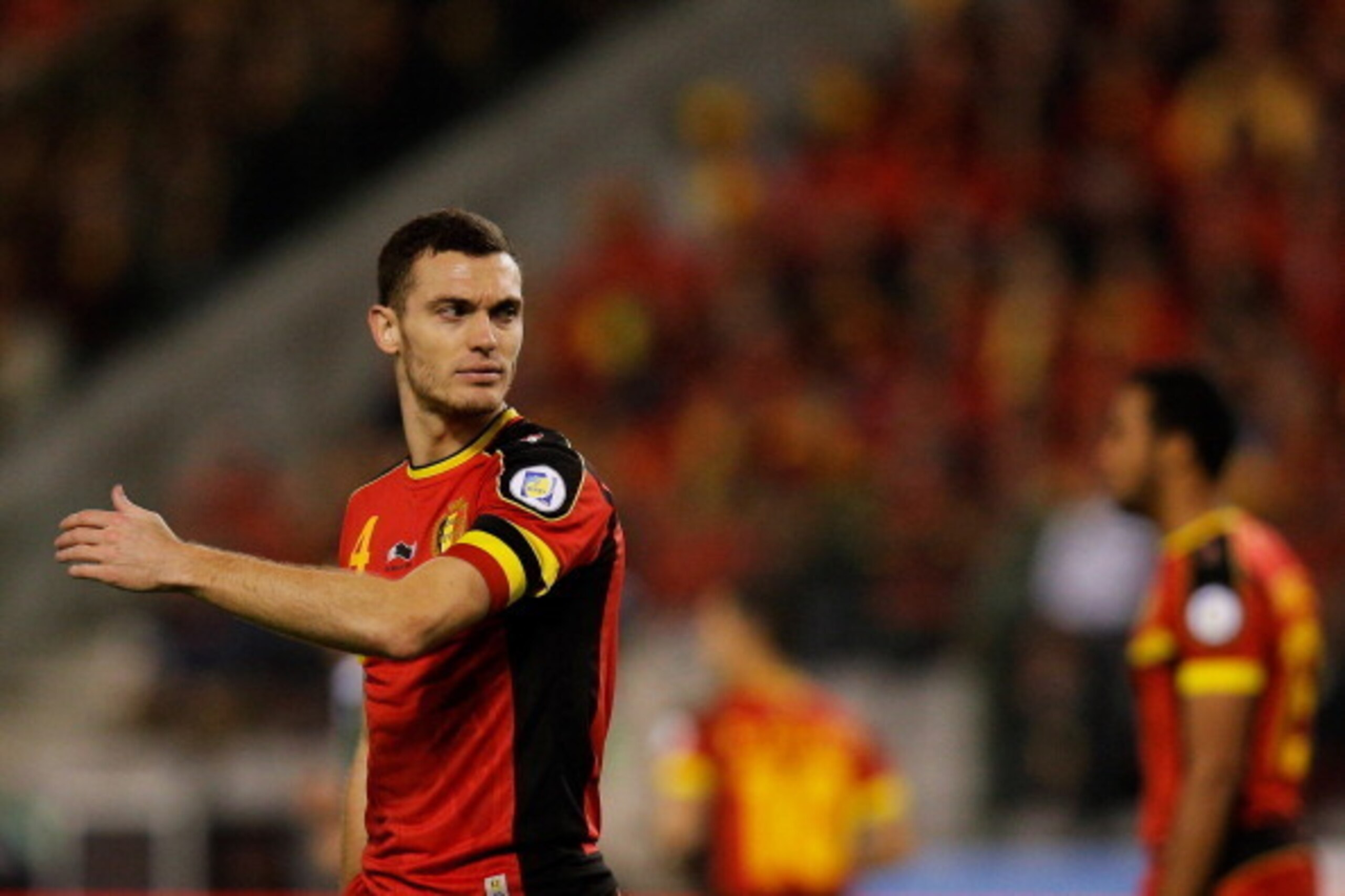 BRUSSELS, BELGIUM - OCTOBER 15:  Thomas Vermaelen of Belgium in action during the FIFA 2014 World Cup Qualifying Group A match between Belgium and Wales at King Baudouin Stadium on October 15, 2013 in Brussels, Belgium.  (Photo by Dean Mouhtaropoulos/Gett