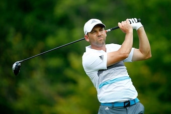 AKRON, OH - AUGUST 03:  Sergio Garcia of Spain hits off the sixth tee during the final round of the World Golf Championships-Bridgestone Invitational at Firestone Country Club South Course on August 3, 2014 in Akron, Ohio.  (Photo by Sam Greenwood/Getty I