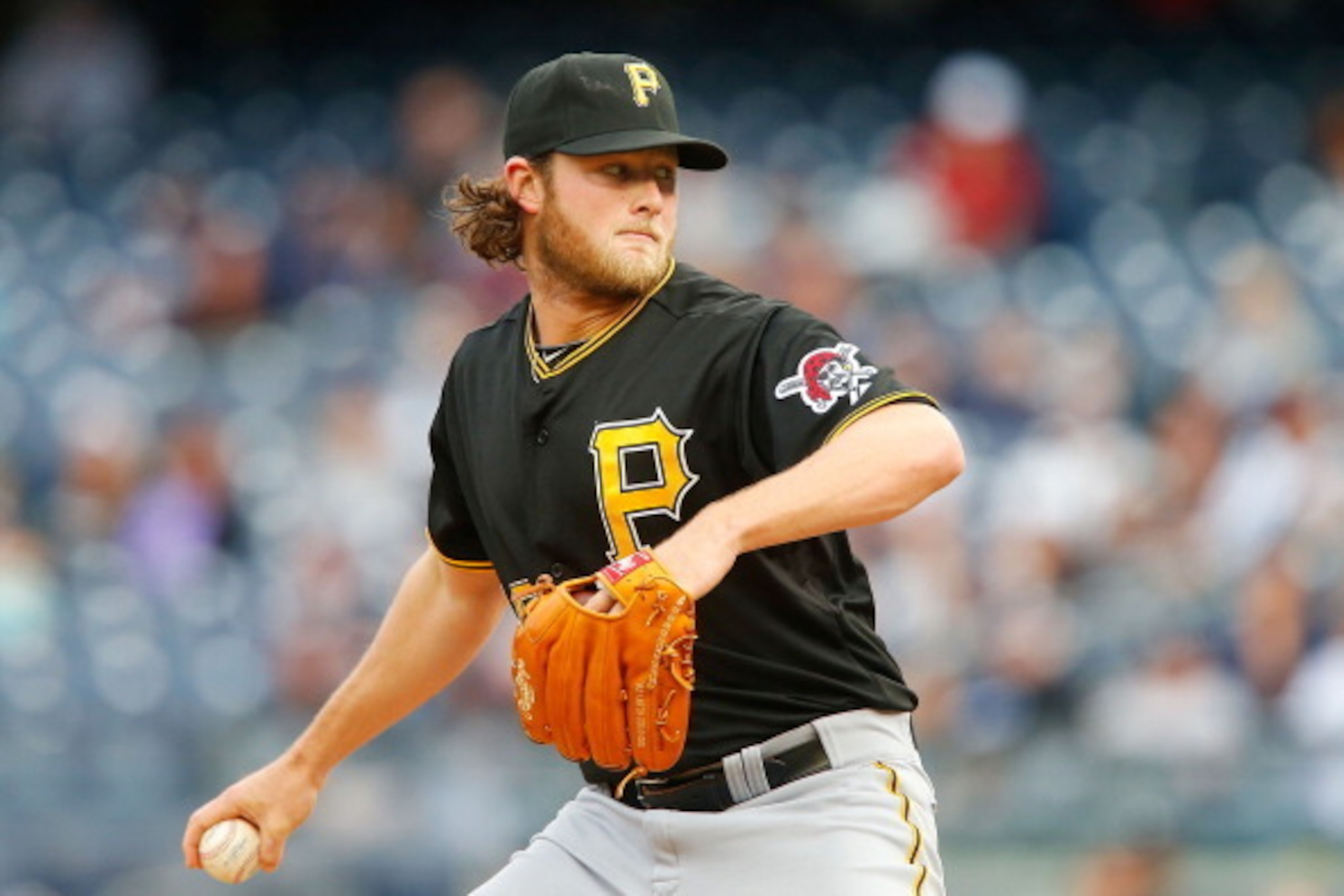 NEW YORK, NY - MAY 18:  Gerrit Cole #45 of the Pittsburgh Pirates delivers a pitch in the first inning against the New York Yankees at Yankee Stadium on May 18, 2014 in the Bronx borough of New York City.  (Photo by Jim McIsaac/Getty Images)
