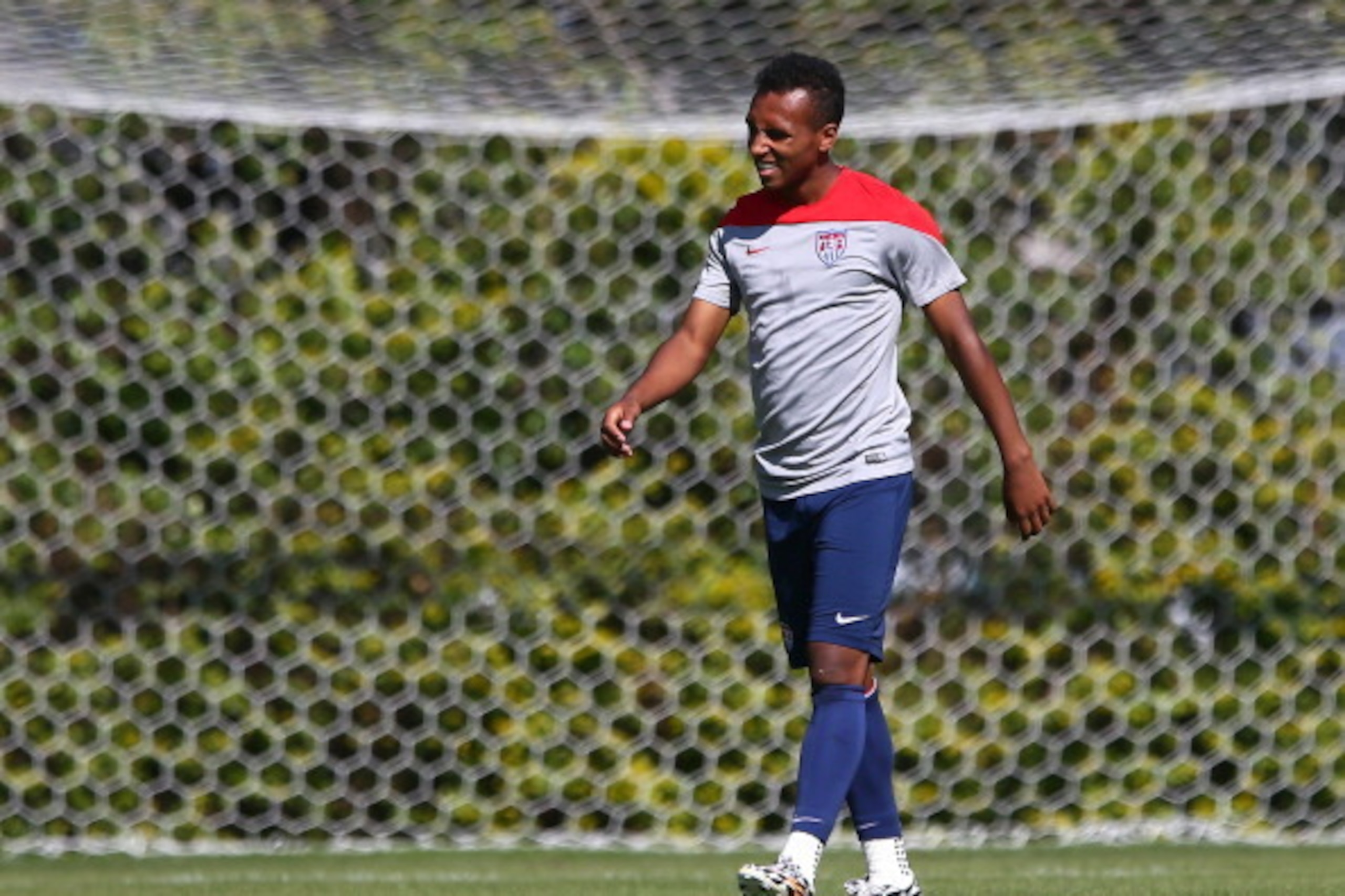 SAO PAULO, BRAZIL - JUNE 27:  Julian Green of the United States works out during training at Sao Paulo FC on June 27, 2014 in Sao Paulo, Brazil.  (Photo by Kevin C. Cox/Getty Images)