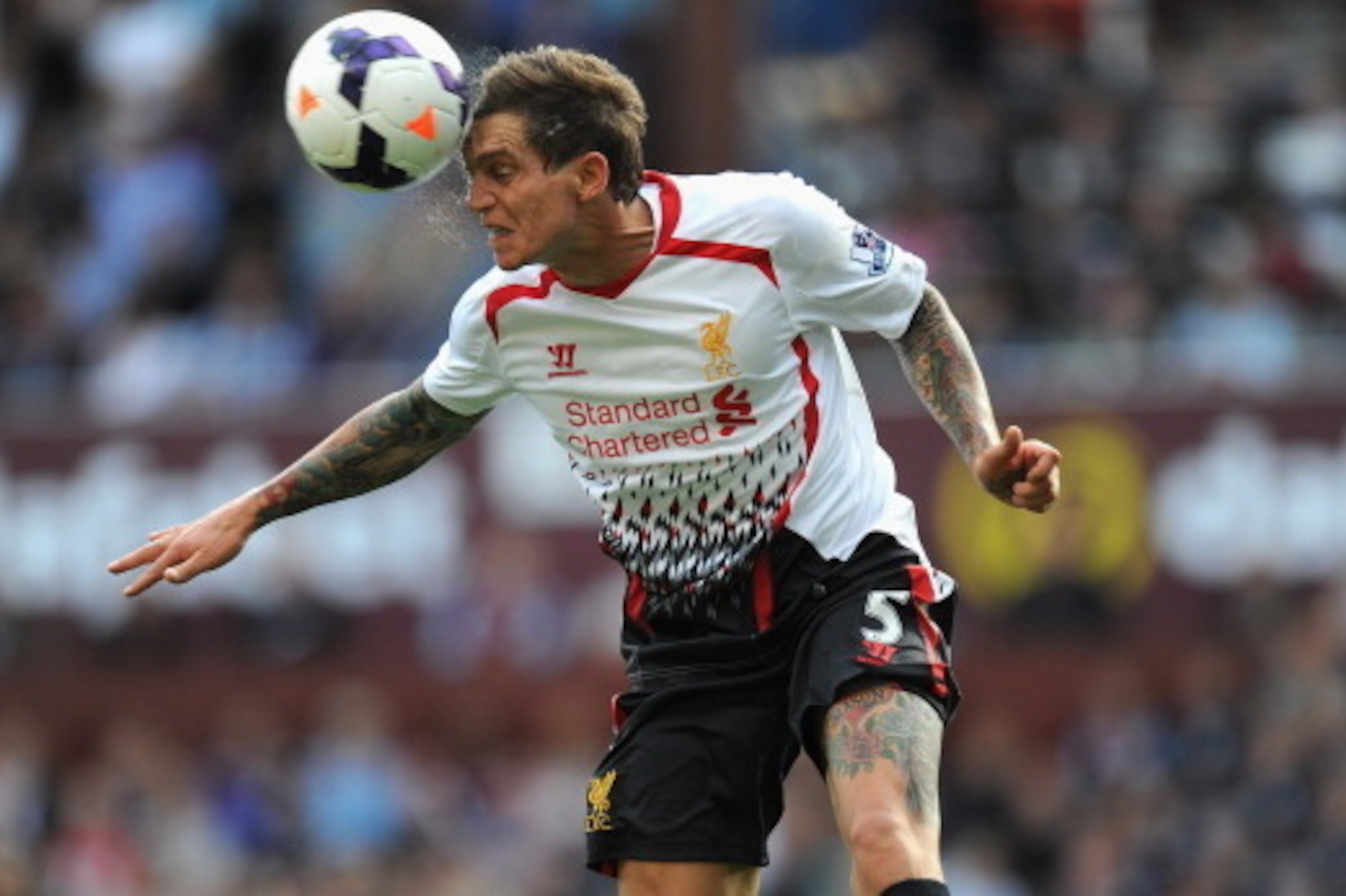 BIRMINGHAM, ENGLAND - AUGUST 24: Liverpool player Daniel Agger in action during the Barclays Premier League match between Aston Villa and Liverpool at Villa Park on August 24, 2013 in Birmingham, England. (Photo by Stu Forster/Getty Images) BIRMINGHAM, ENGLAND - AUGUST 24: Liverpool player Daniel Agger in action during the Barclays Premier League match between Aston Villa and Liverpool at Villa Park on August 24, 2013 in Birmingham, England. (Photo by Stu Forster/Getty Images)