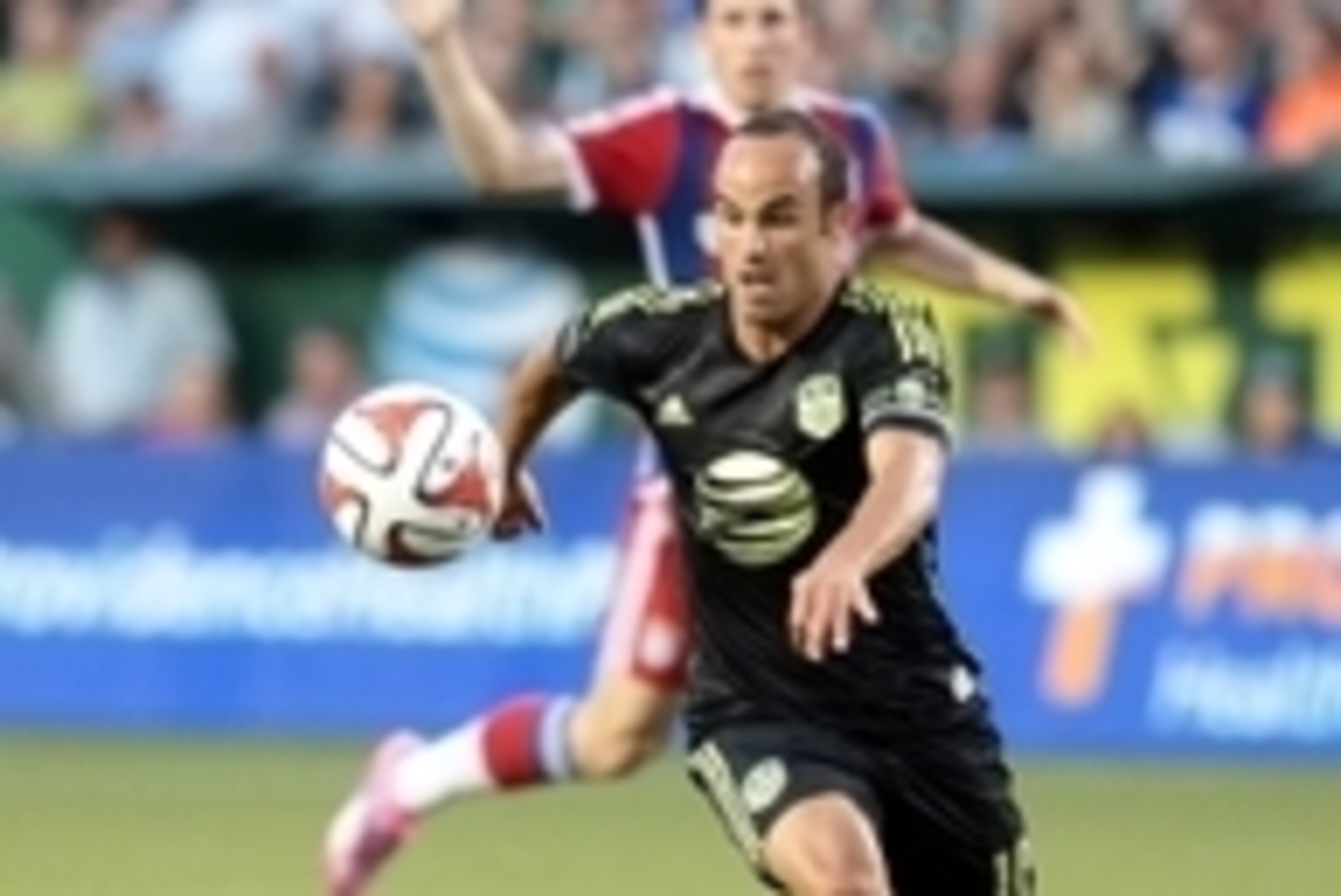 Aug 6, 2014; Portland, OR, USA; MLS All Stars midfielder Landon Donovan (10) of the Los Angeles Galaxy during the 2014 MLS All Star Game against Bayern Munich at Providence Park. Mandatory Credit: Scott Olmos-USA TODAY Sports