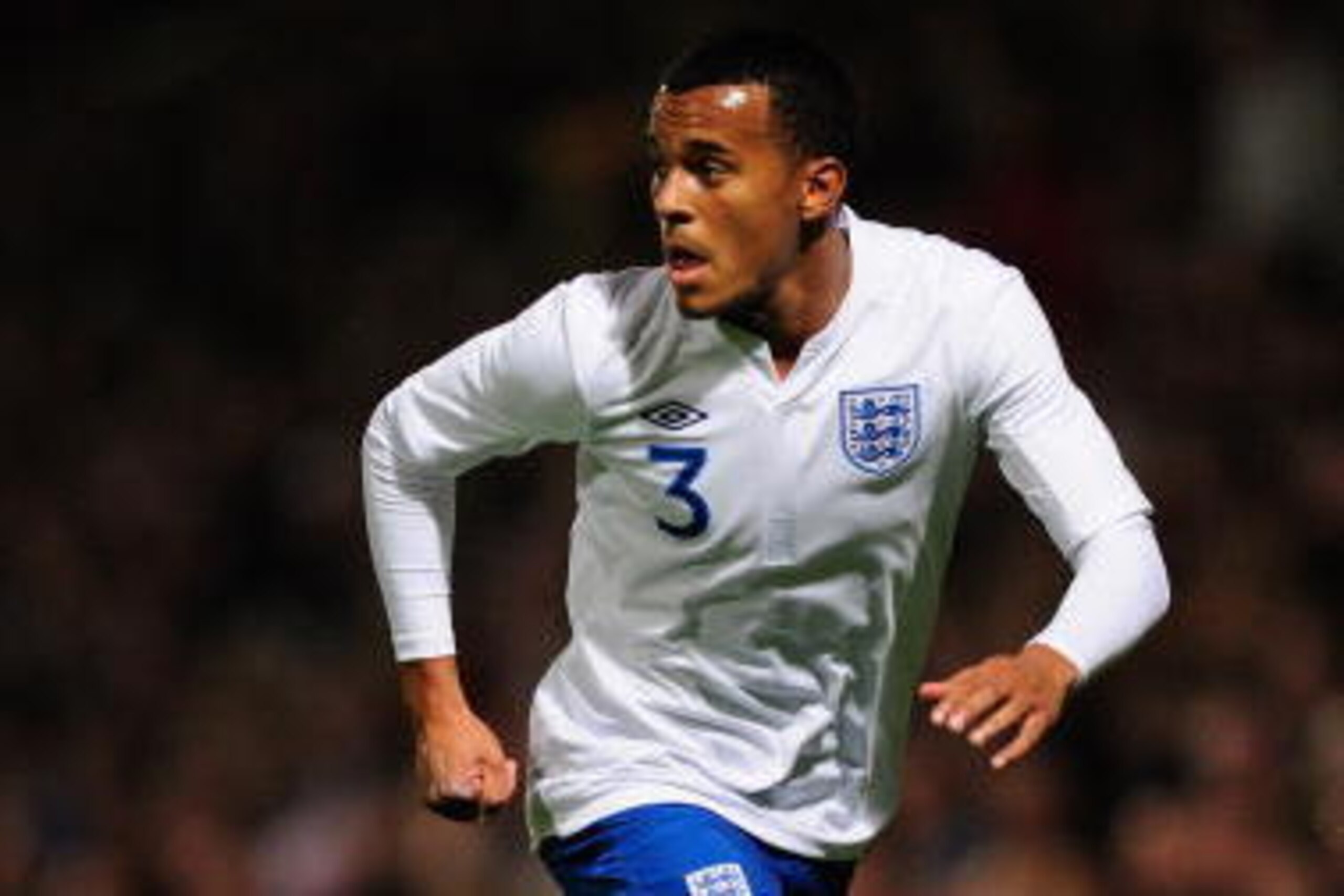 NORWICH, ENGLAND - OCTOBER 08:  Ryan Bertrand of England in action during the UEFA U21 Championship Play-Off, First Leg match between England and Romania at Carrow Road on October 8, 2010 in Norwich, England.  (Photo by Jamie McDonald/Getty Images)