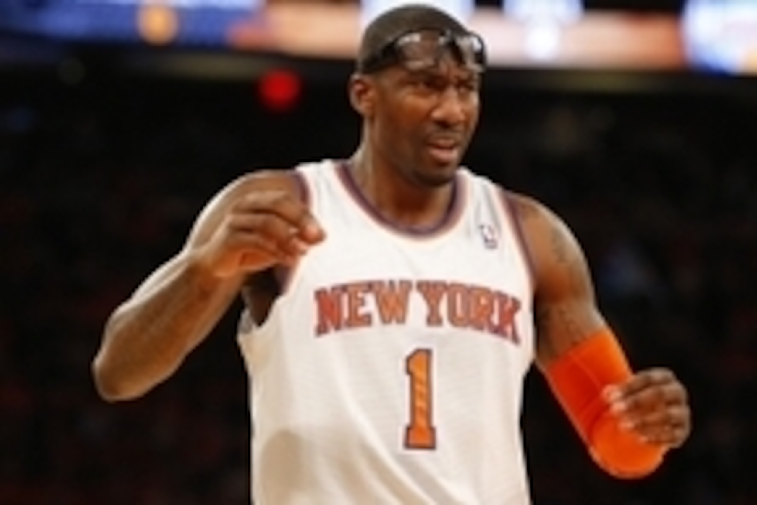Apr 16, 2014; New York, NY, USA; New York Knicks forward Amar'e Stoudemire (1) during the first half against the Toronto Raptors at Madison Square Garden. Mandatory Credit: Jim O'Connor-USA TODAY Sports Apr 16, 2014; New York, NY, USA; New York Knicks forward Amar'e Stoudemire (1) during the first half against the Toronto Raptors at Madison Square Garden. Mandatory Credit: Jim O'Connor-USA TODAY Sports