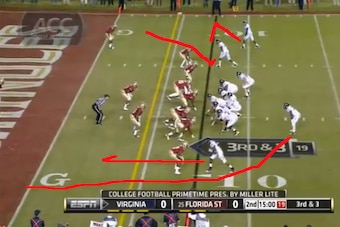 The RB comes open for a touchdown on the wheelhouse. The RB comes open for a touchdown on the wheelhouse.