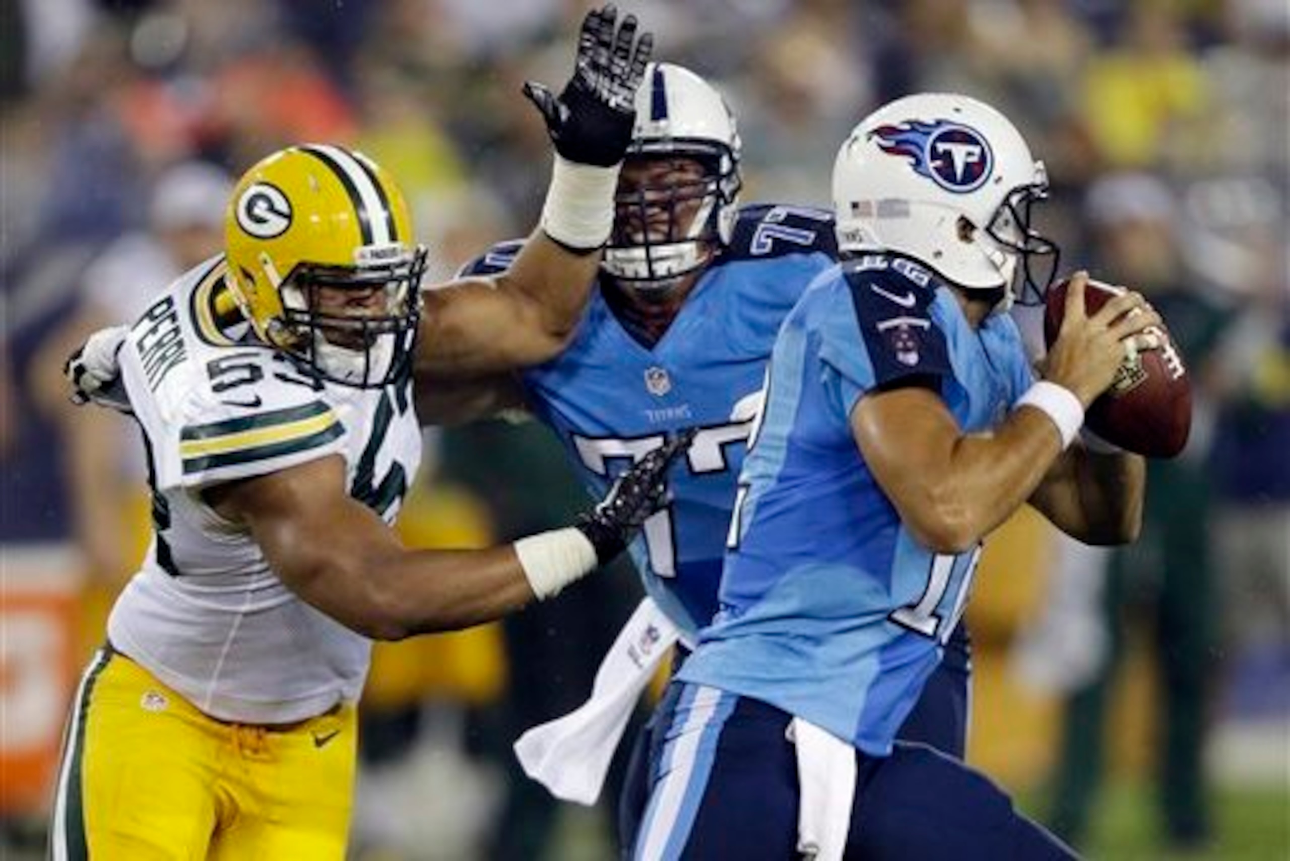 Nick Perry struggled to get to the quarterback.