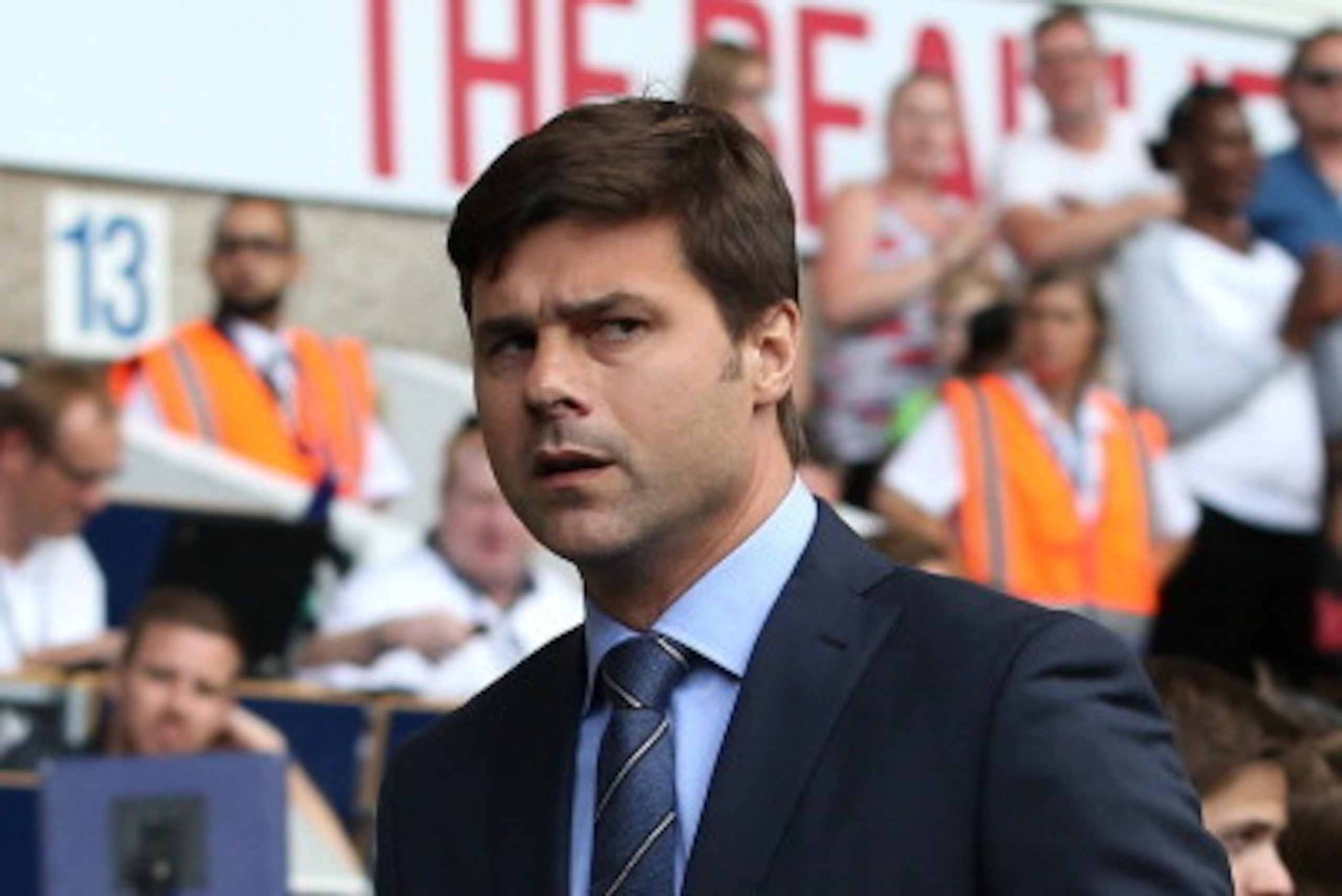 LONDON, ENGLAND - AUGUST 09:  Manager of Tottenham Hotspur Mauricio Pochettino looks on during a pre season friendly match between Tottenham Hotspur and FC Schalke at White Hart Lane on August 9, 2014 in London, England.  (Photo by Jan Kruger/Getty Images