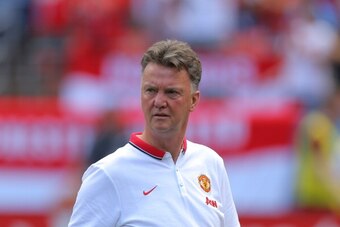 DENVER, CO - JULY 26: Manager Louis van Gaal walks on the pitch before a game against AS Roma during an International Champions Cup match at Sports Authority Field at Mile High on July 26, 2014 in Denver, Colorado. Manchester United defeated AS Roma 3-2. 