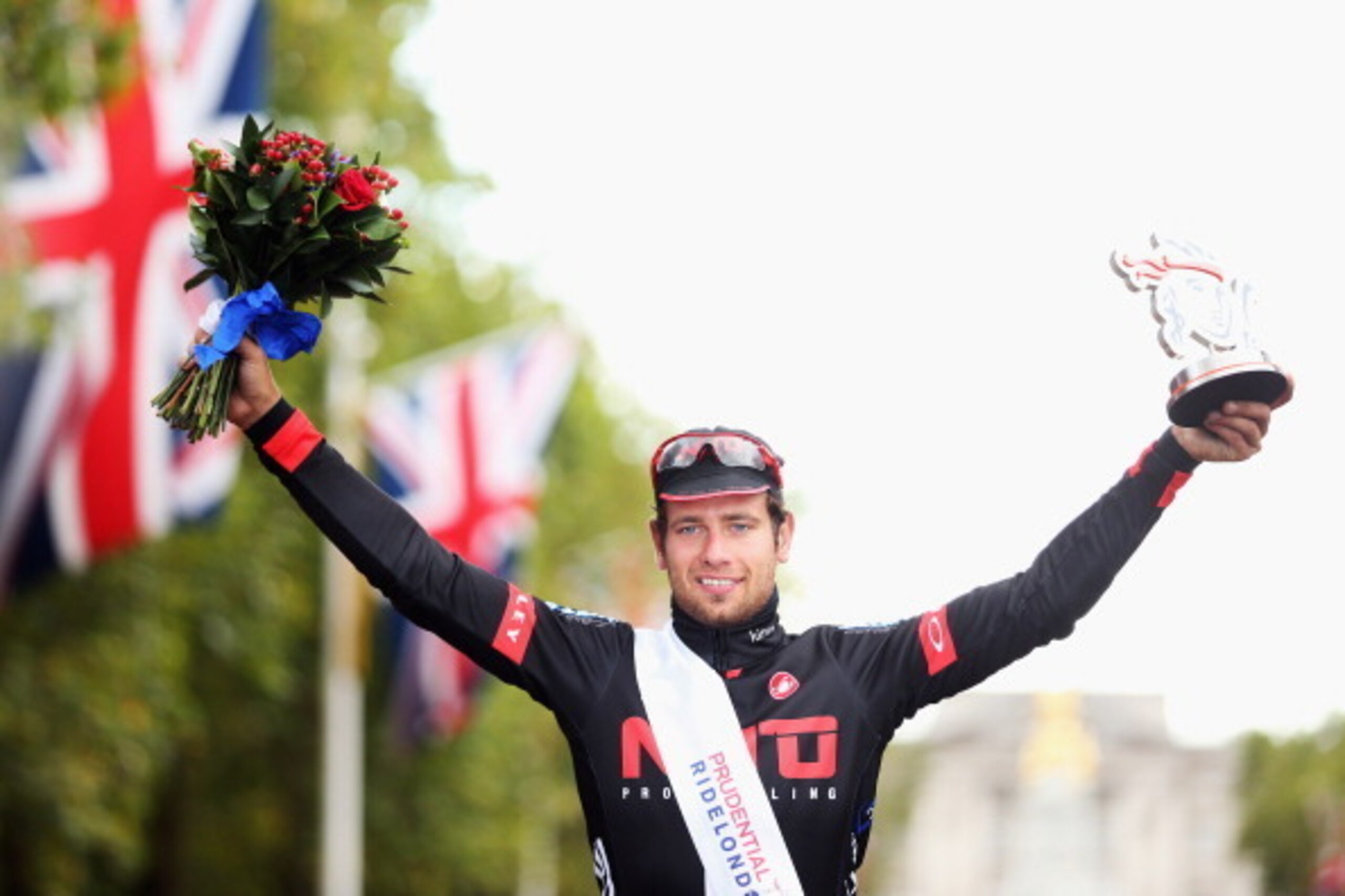 LONDON, ENGLAND - AUGUST 10: Adam Blythe of Great Britain and NFTO celebrates winning the Prudential RideLondon-Surrey Classic from the Queen Elizabeth Olympic Park to The Mall on August 10, 2014 in London, England. (Photo by Bryn Lennon/Getty Images) LONDON, ENGLAND - AUGUST 10: Adam Blythe of Great Britain and NFTO celebrates winning the Prudential RideLondon-Surrey Classic from the Queen Elizabeth Olympic Park to The Mall on August 10, 2014 in London, England. (Photo by Bryn Lennon/Getty Images)