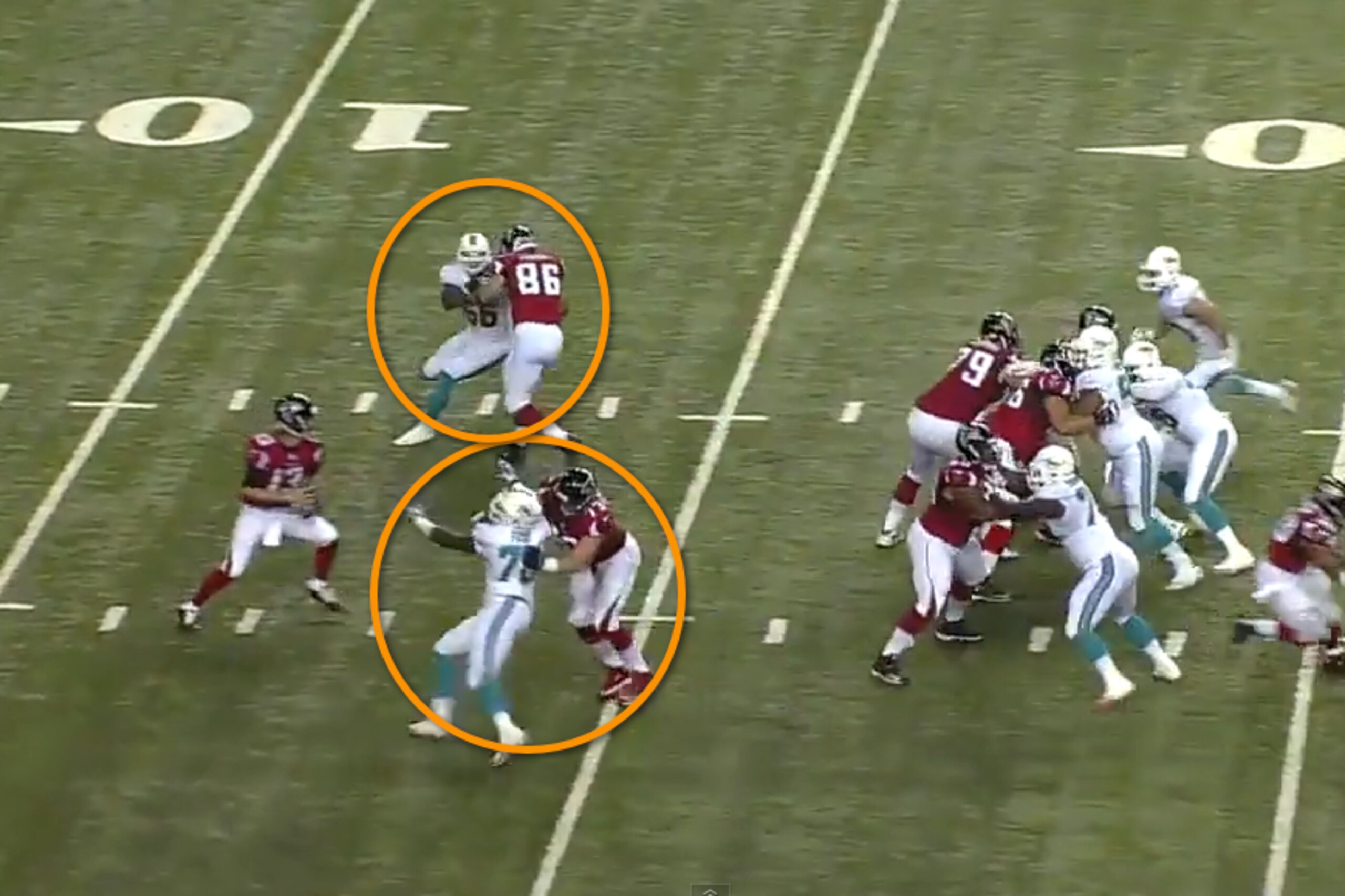 The Dolphins' defensive ends created pressure throughout Week 1