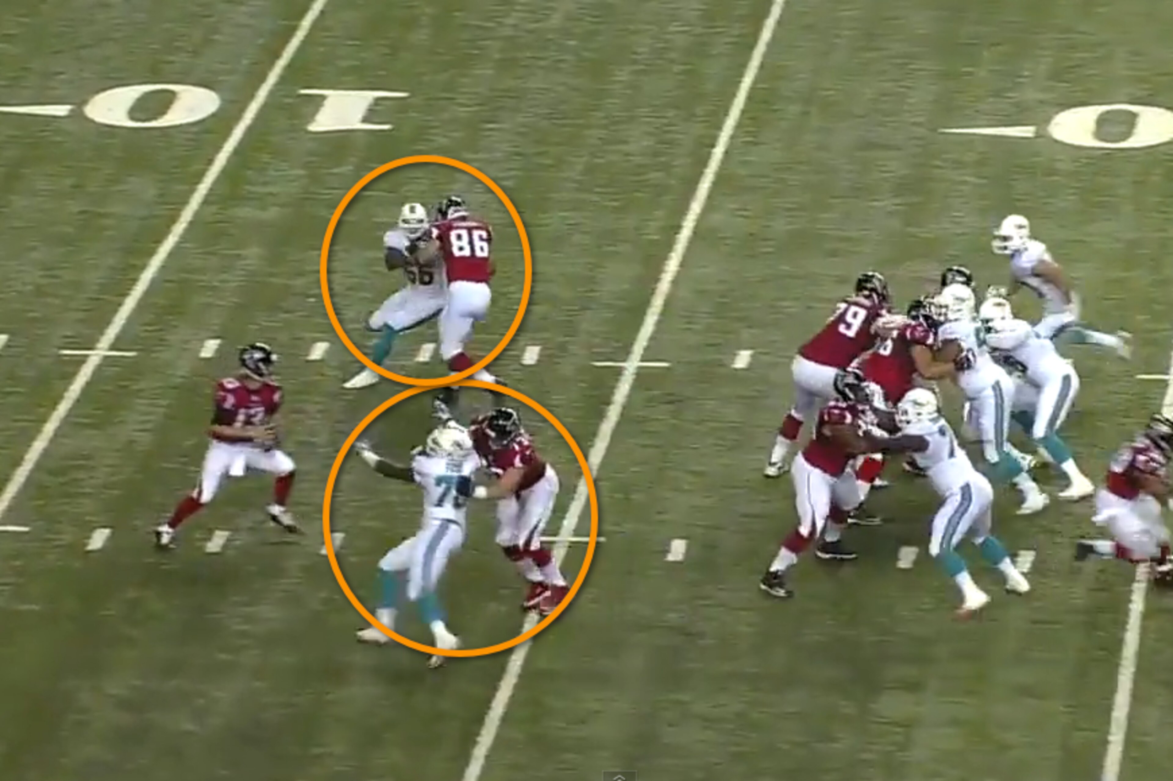 The Dolphins' defensive ends created pressure throughout Week 1