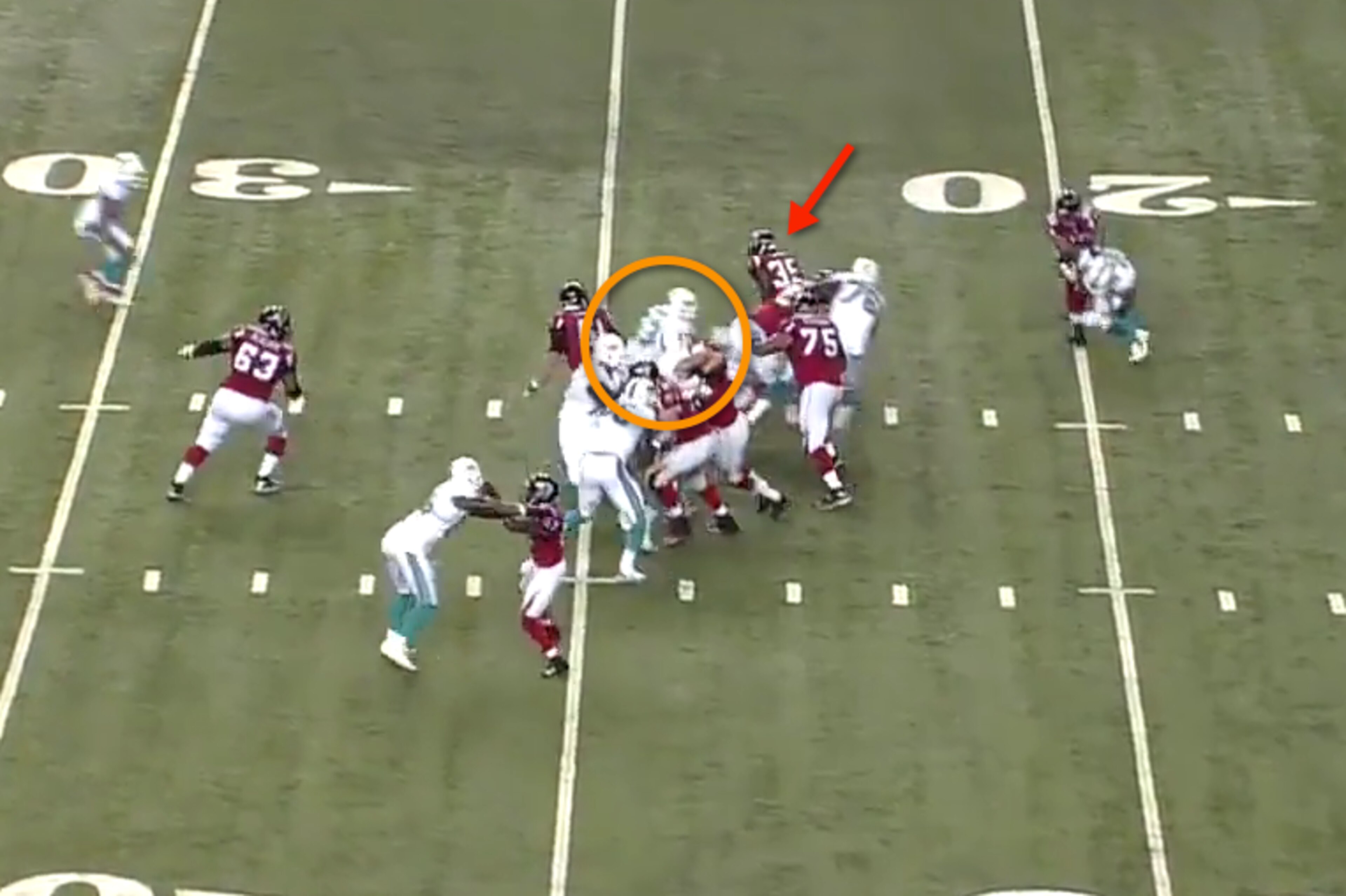 Jenkins takes a poor angle and misses a tackle