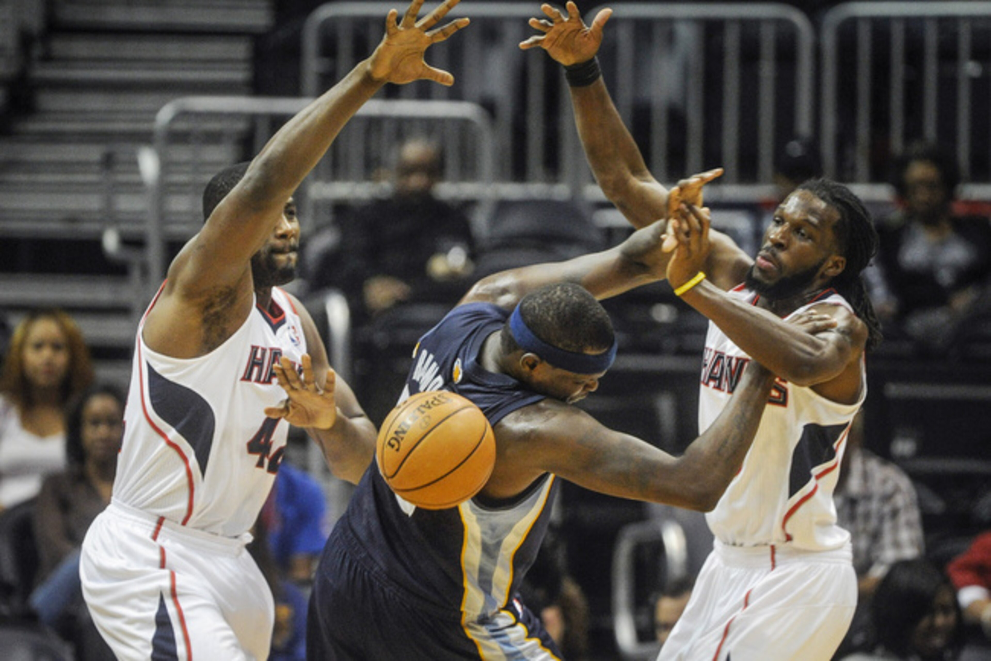 Carroll made a strong impression during 2011 summer pickup games against All-Stars like Elton Brand (left), who is now a close mentor to the Hawks' starting small forward. Carroll made a strong impression during 2011 summer pickup games against All-Stars like Elton Brand (left), who is now a close mentor to the Hawks' starting small forward.
