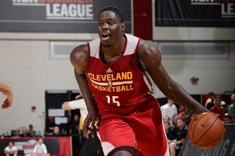LAS VEGAS, NV - JULY 13:  Anthony Bennett #15 of the Cleveland Cavaliers handles the ball against the San Antonio Spurs at the Samsung NBA Summer League 2014 on July 13, 2014 at the Cox Pavilion in Las Vegas, Nevada. NOTE TO USER: User expressly acknowled