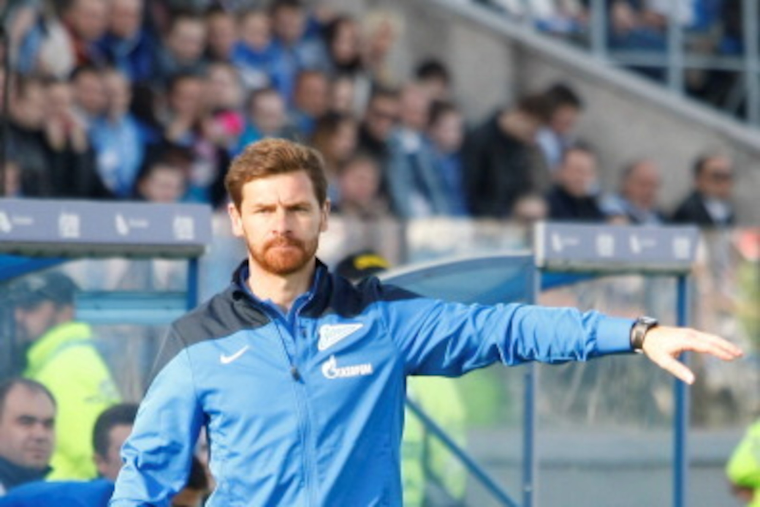 ST. PETERSBURG, RUSSIA - APRIL 26: FC Zenit St. Petersburg head coach Andre Villas-Boas gestures during the Russian Football League Championship match between FC Zenit St. Petersburg and FC Volga Nizhny Novgorod at the Petrovsky stadium on April 26, 2014 